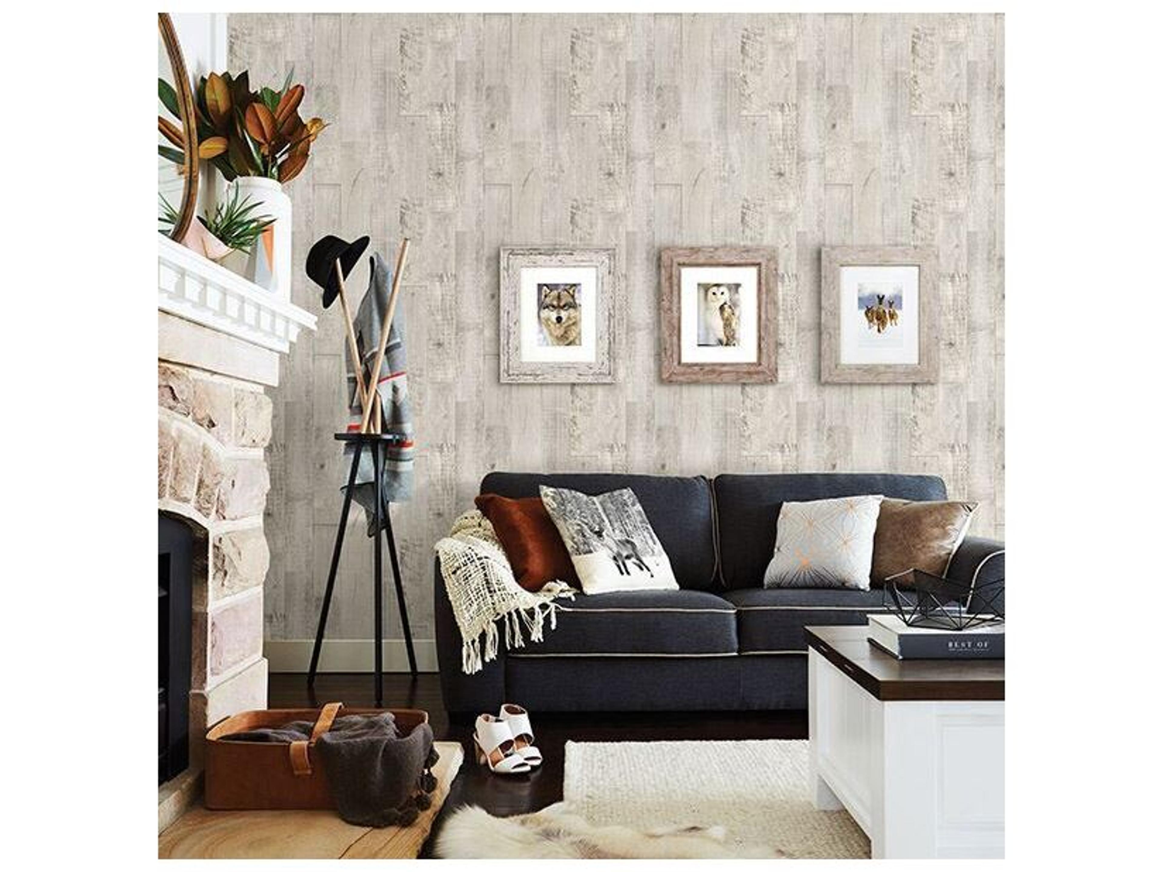 Brewster Home Fashions Chesapeake Chebacco Light Grey Wooden Planks Wallpaper