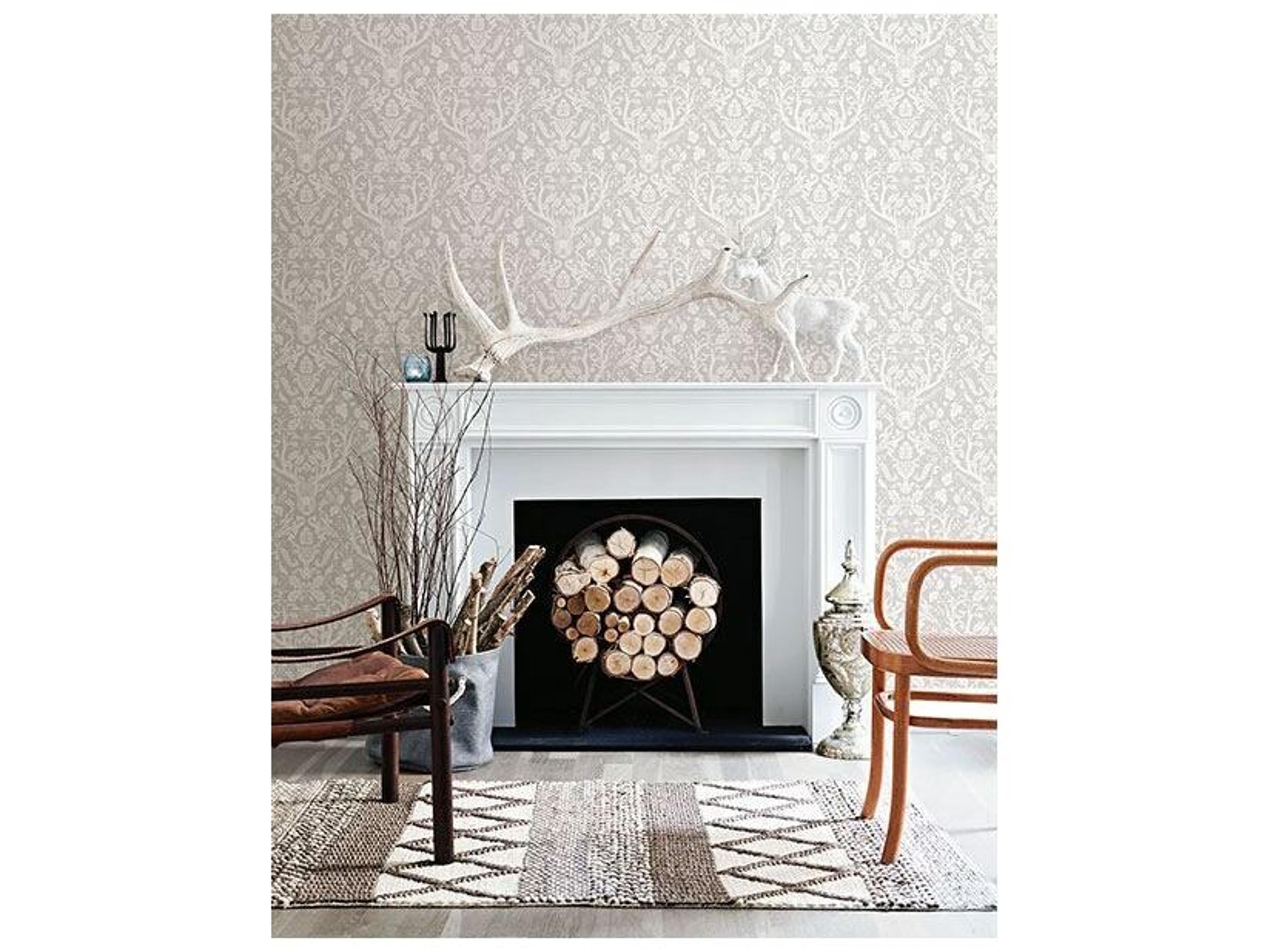 Brewster Home Fashions Chesapeake Kiwassa Taupe Antler Damask Wallpaper
