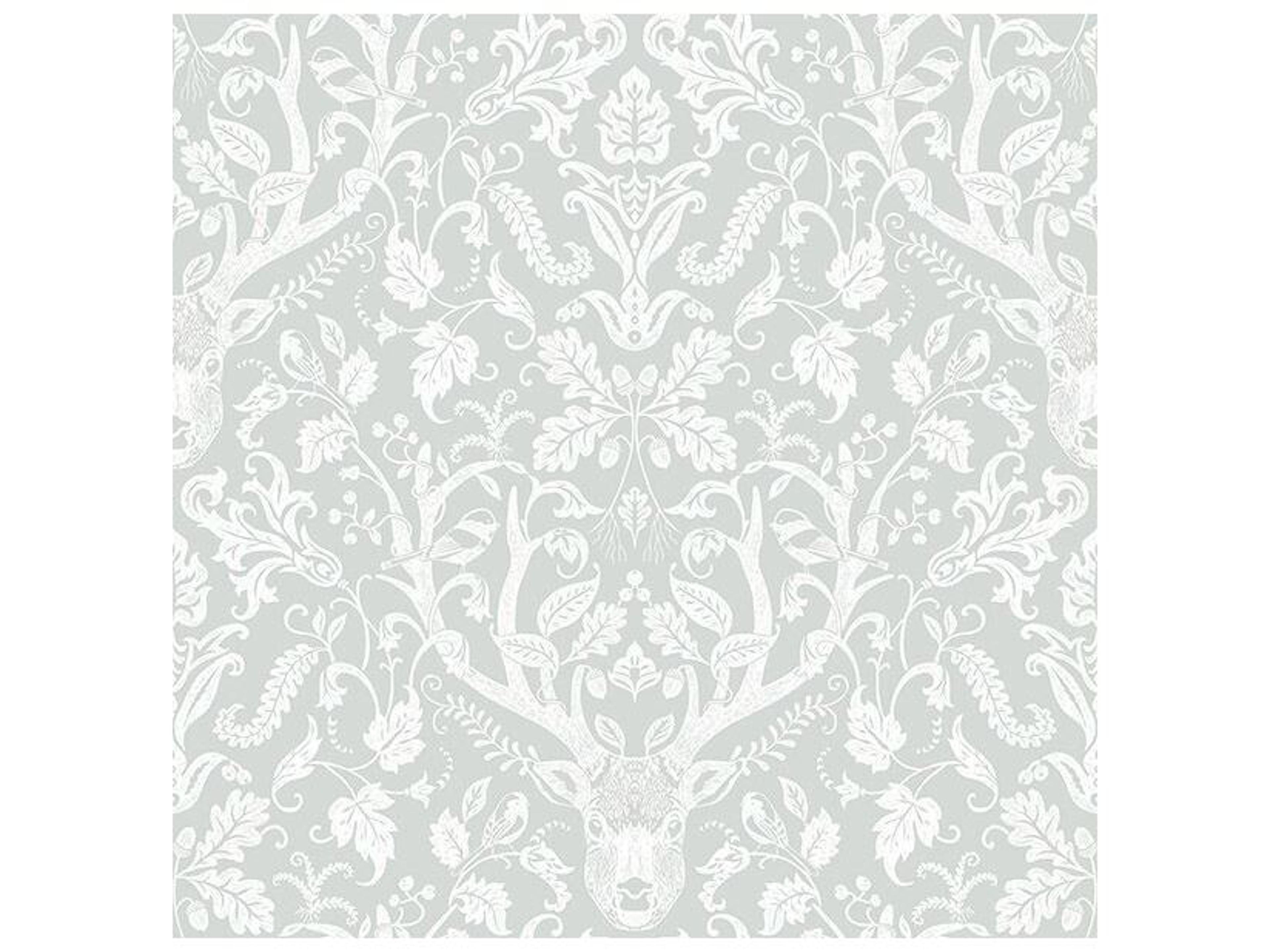 Chesapeake Kiwassa Grey Antler Damask Wallpaper