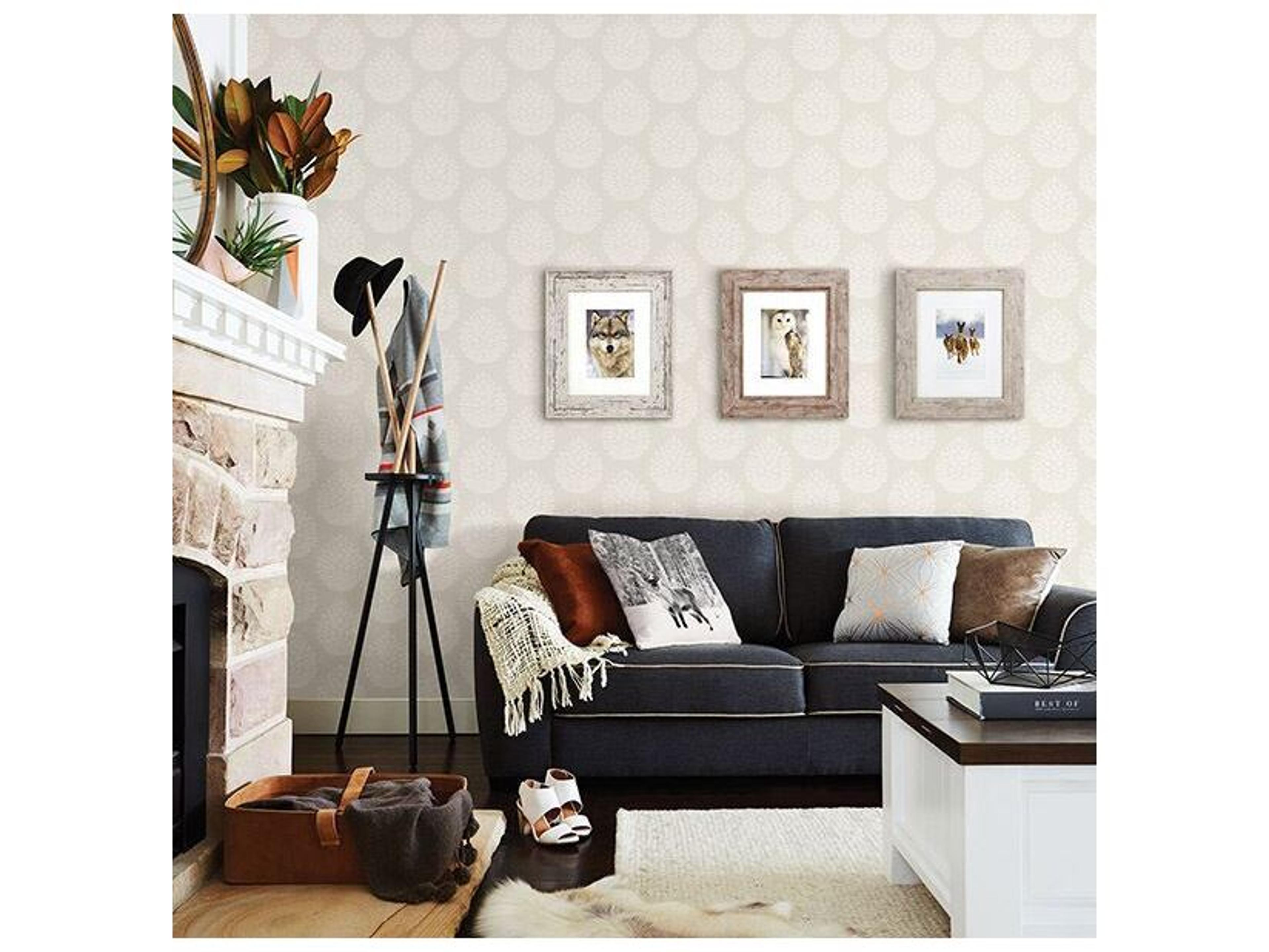 Brewster Home Fashions Chesapeake Totem Eggshell Pinecone Wallpaper