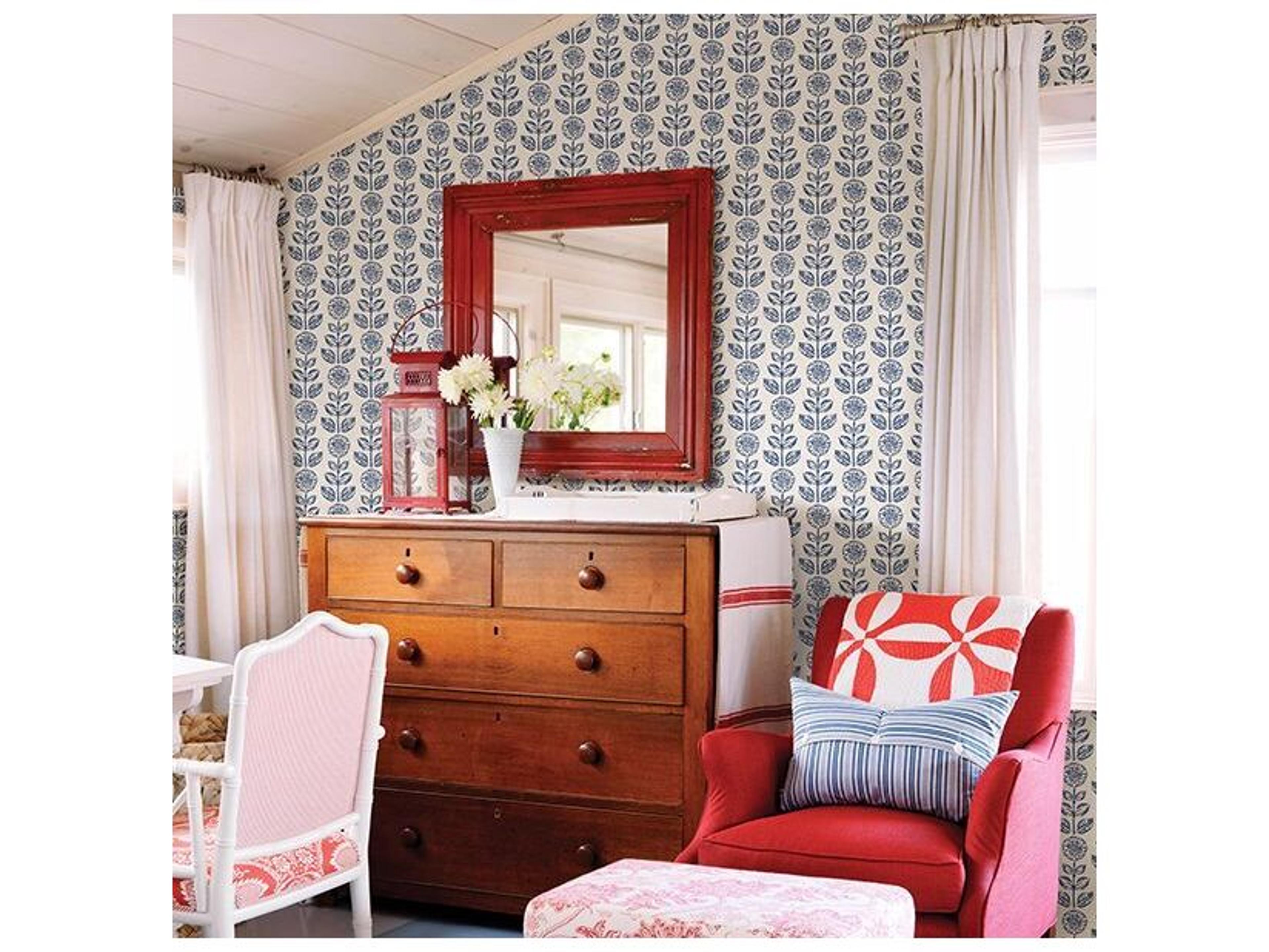 Brewster Home Fashions Chesapeake Dolly Navy Floral Wallpaper