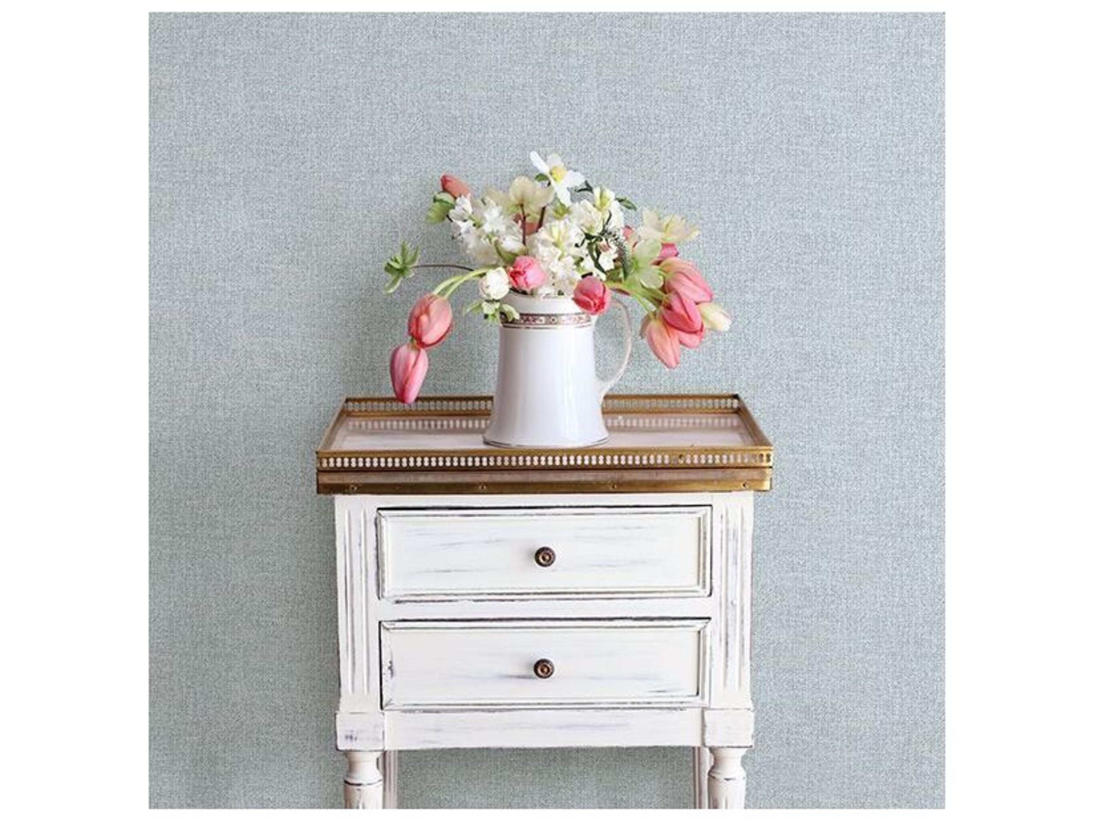 Brewster Home Fashions Chesapeake Waylon Blue Faux Fabric Wallpaper