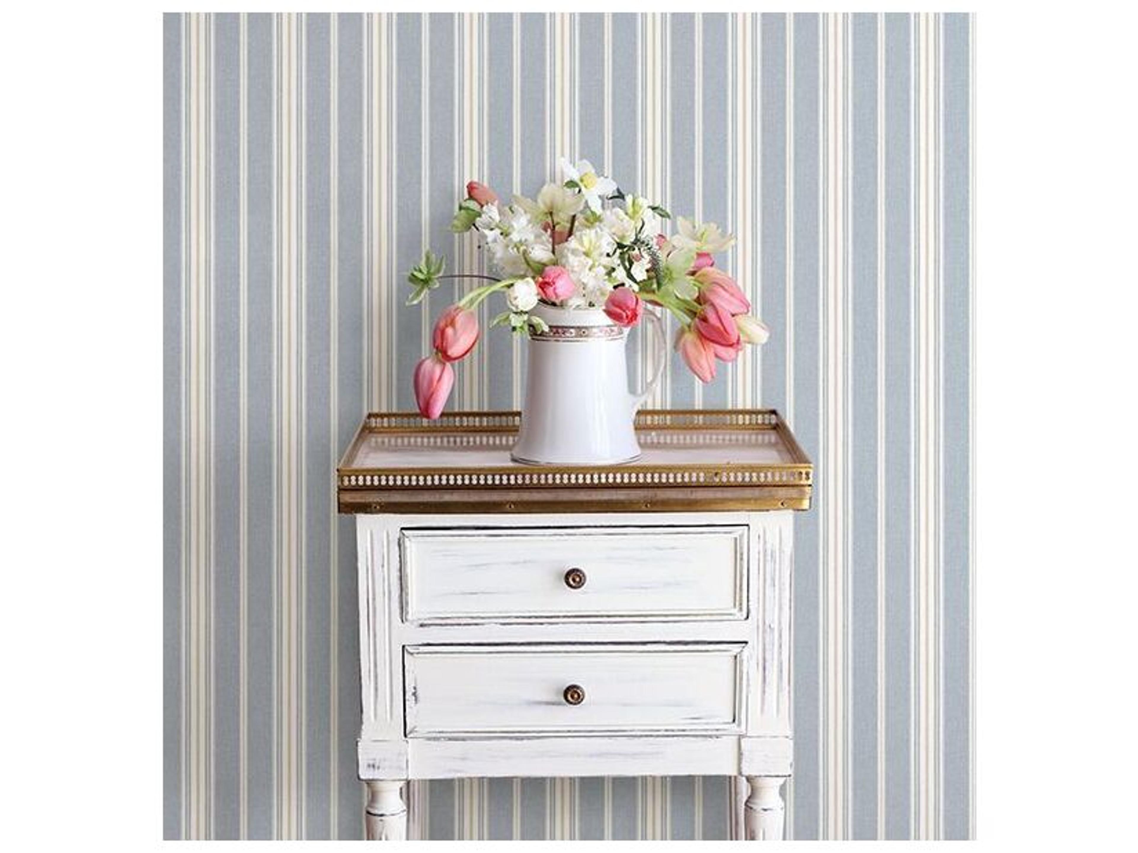 Brewster Home Fashions Chesapeake Cooper Denim Stripe Wallpaper