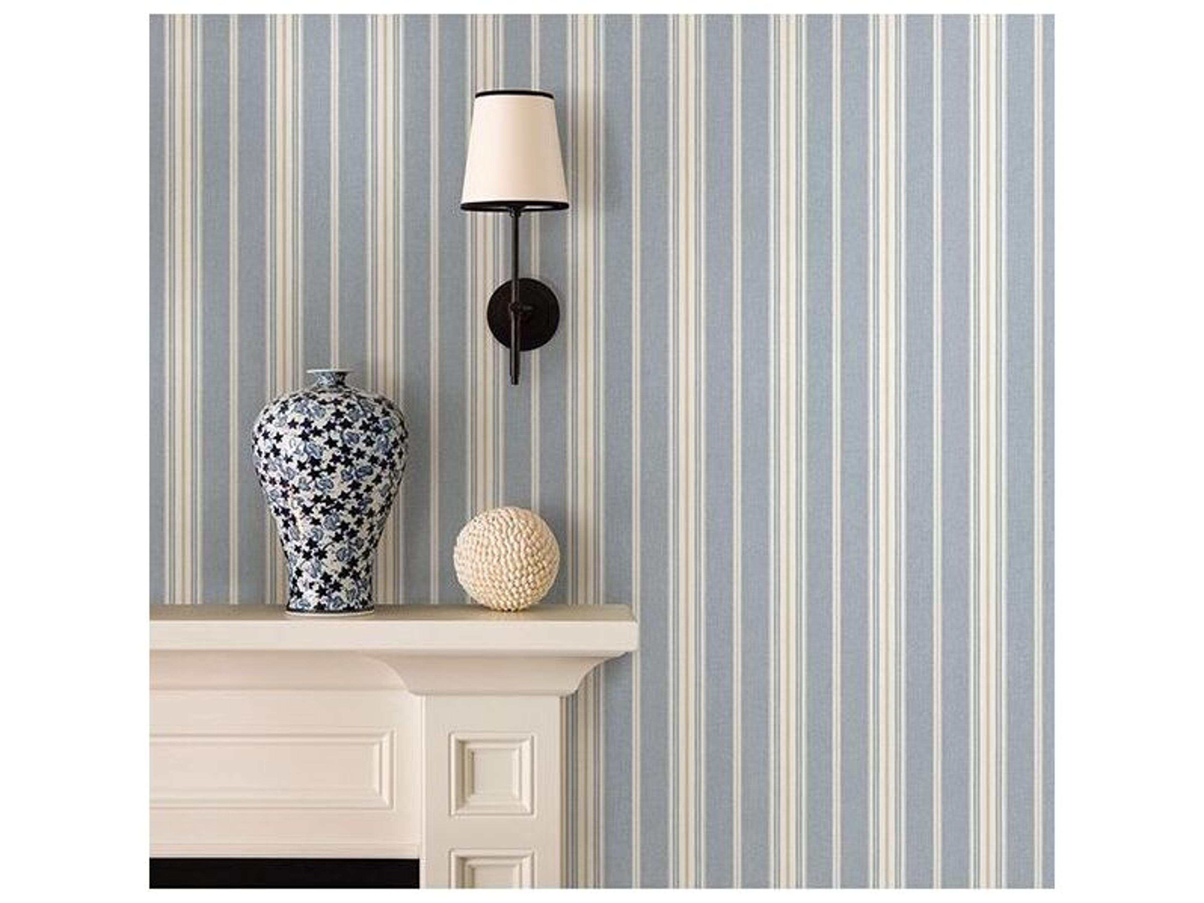 Brewster Home Fashions Chesapeake Cooper Denim Stripe Wallpaper