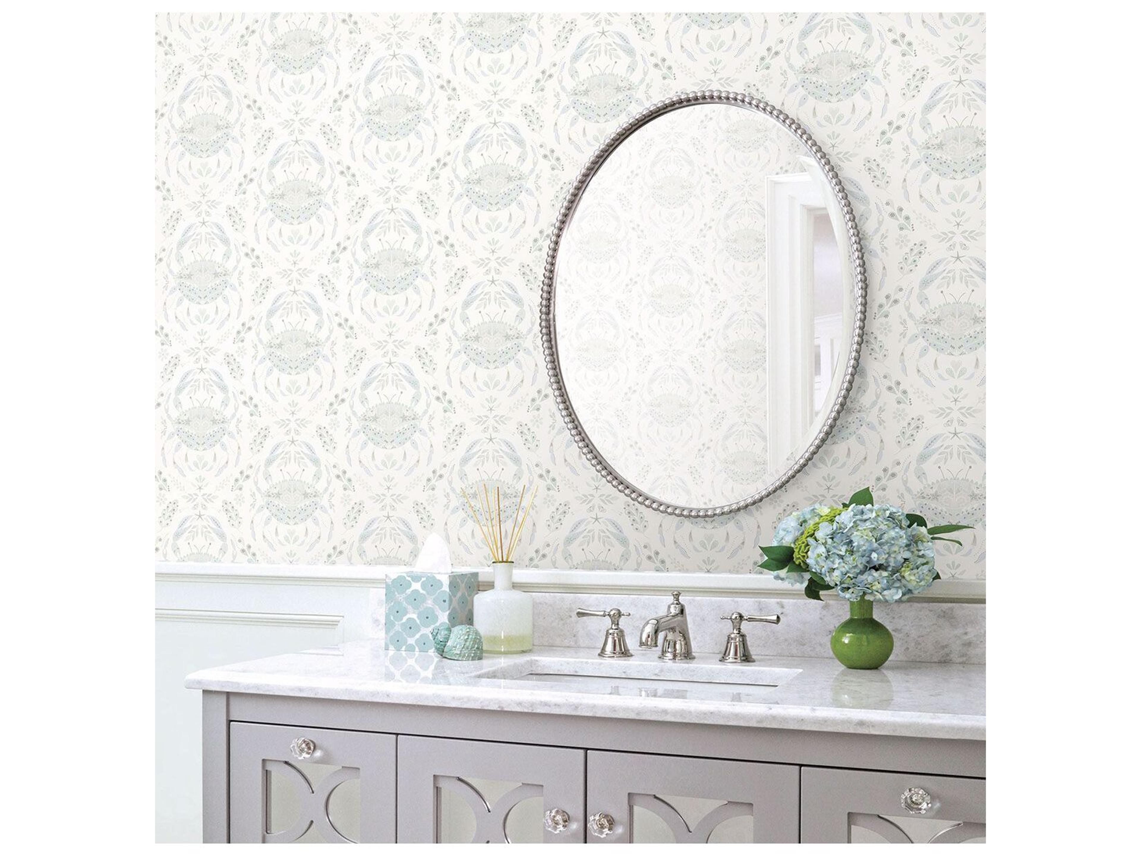 Brewster Home Fashions Chesapeake Annapolis Teal Crustation Wallpaper