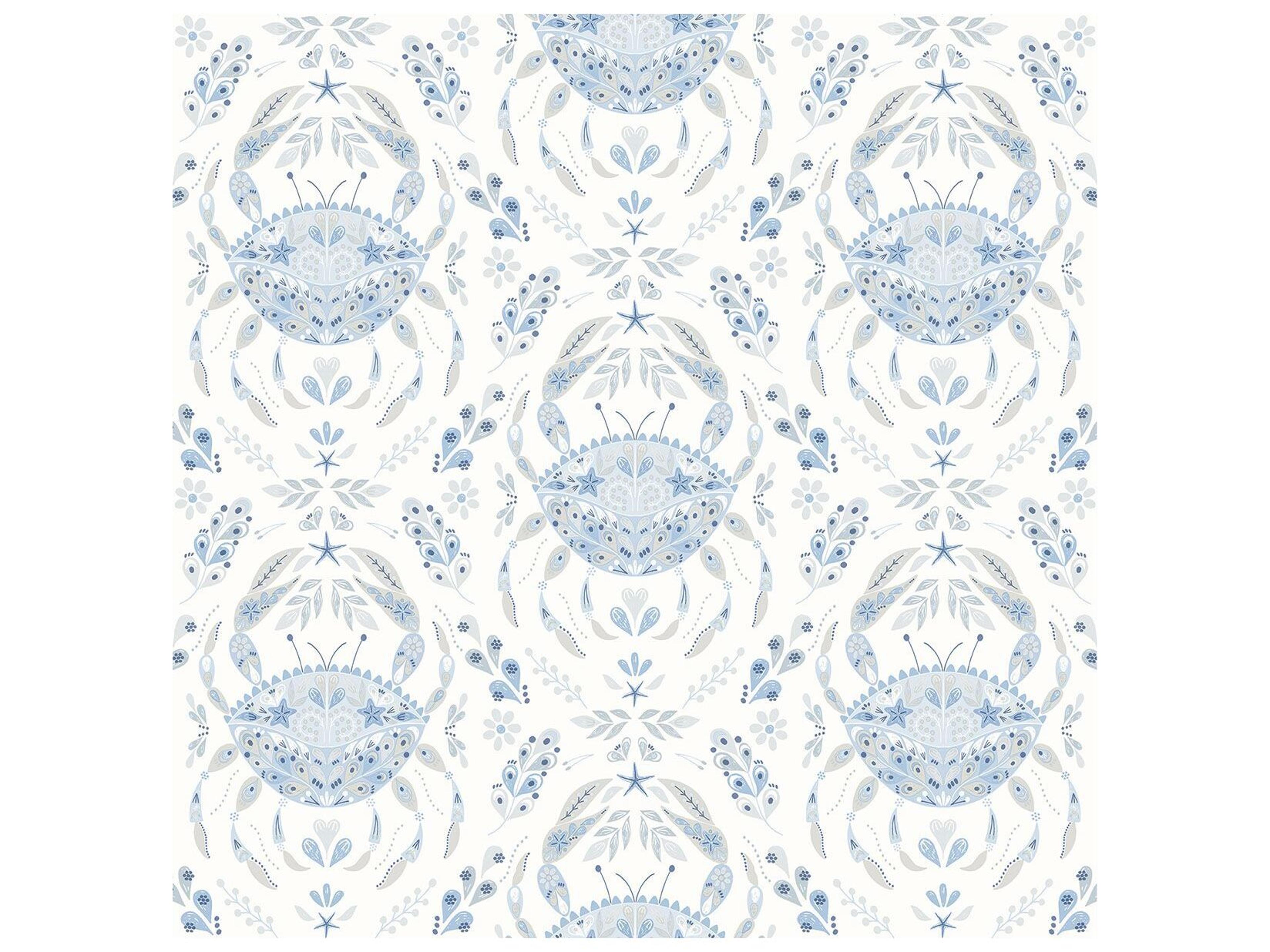 Chesapeake Annapolis Light Blue Crustation Wallpaper