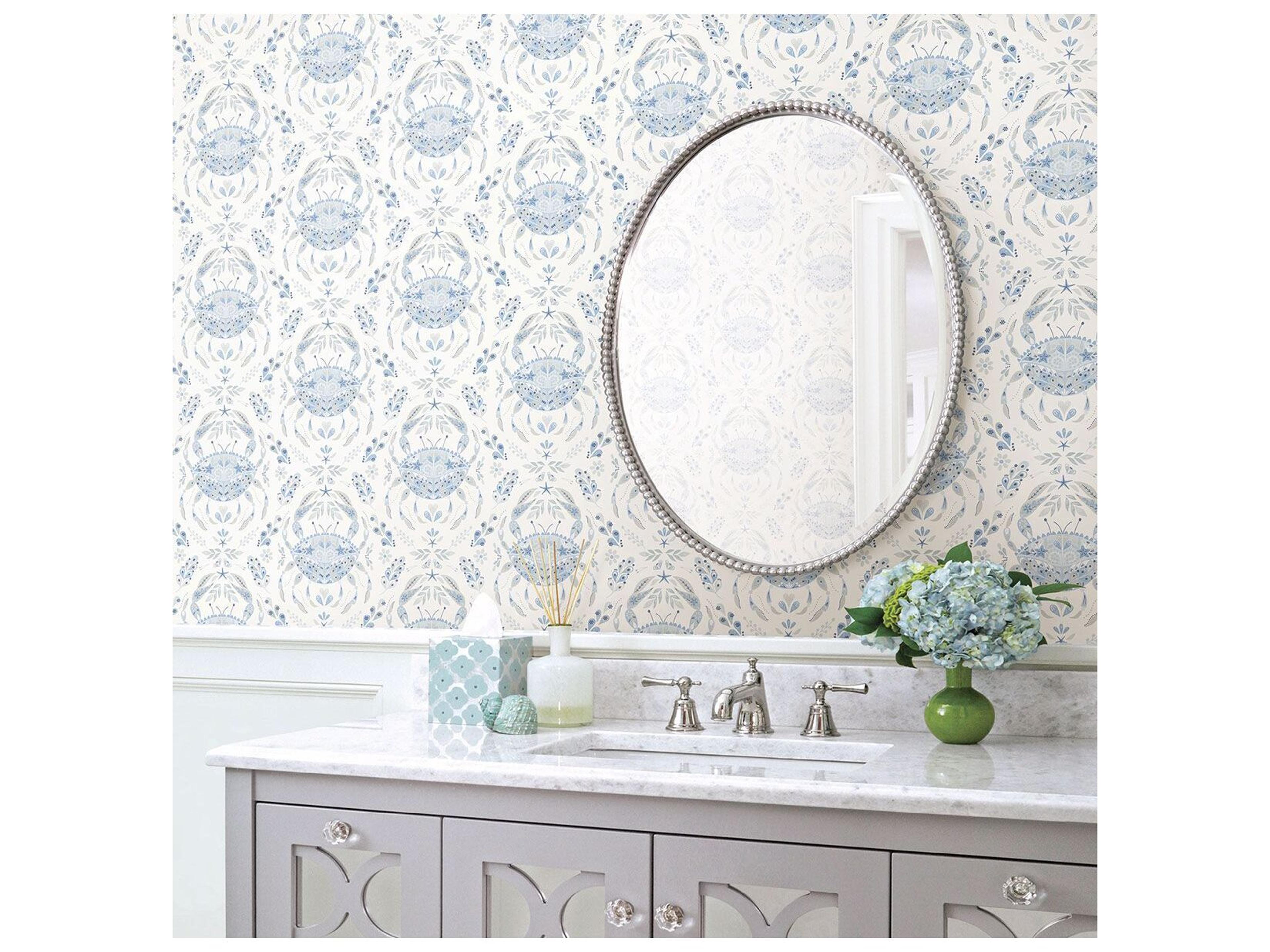 Brewster Home Fashions Chesapeake Annapolis Light Blue Crustation Wallpaper