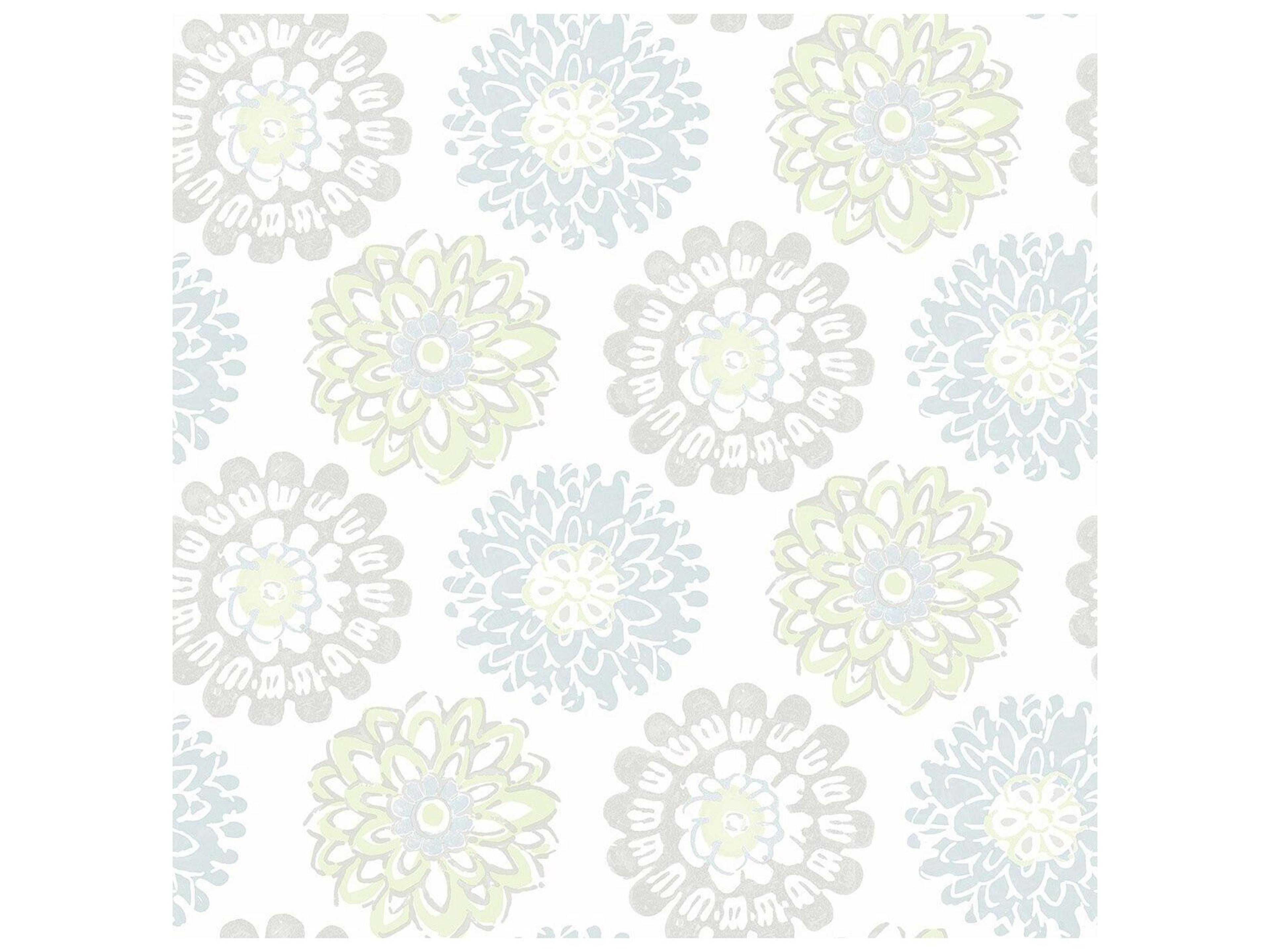 Brewster Home Fashions Chesapeake Sunkissed Light Green Floral Wallpaper