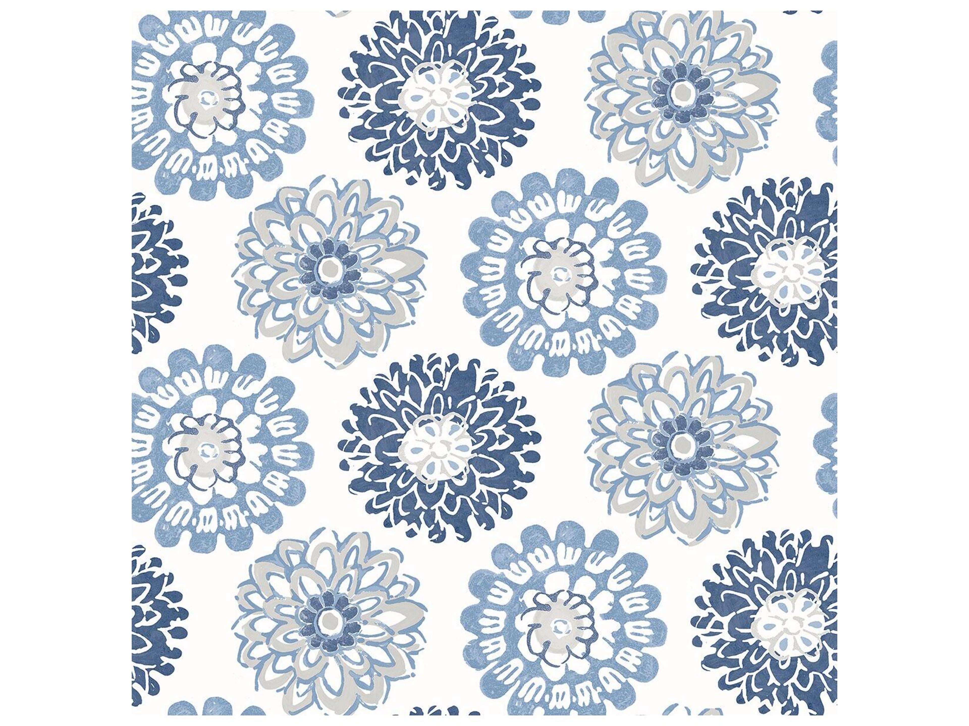 Chesapeake Sunkissed Blue Floral Wallpaper
