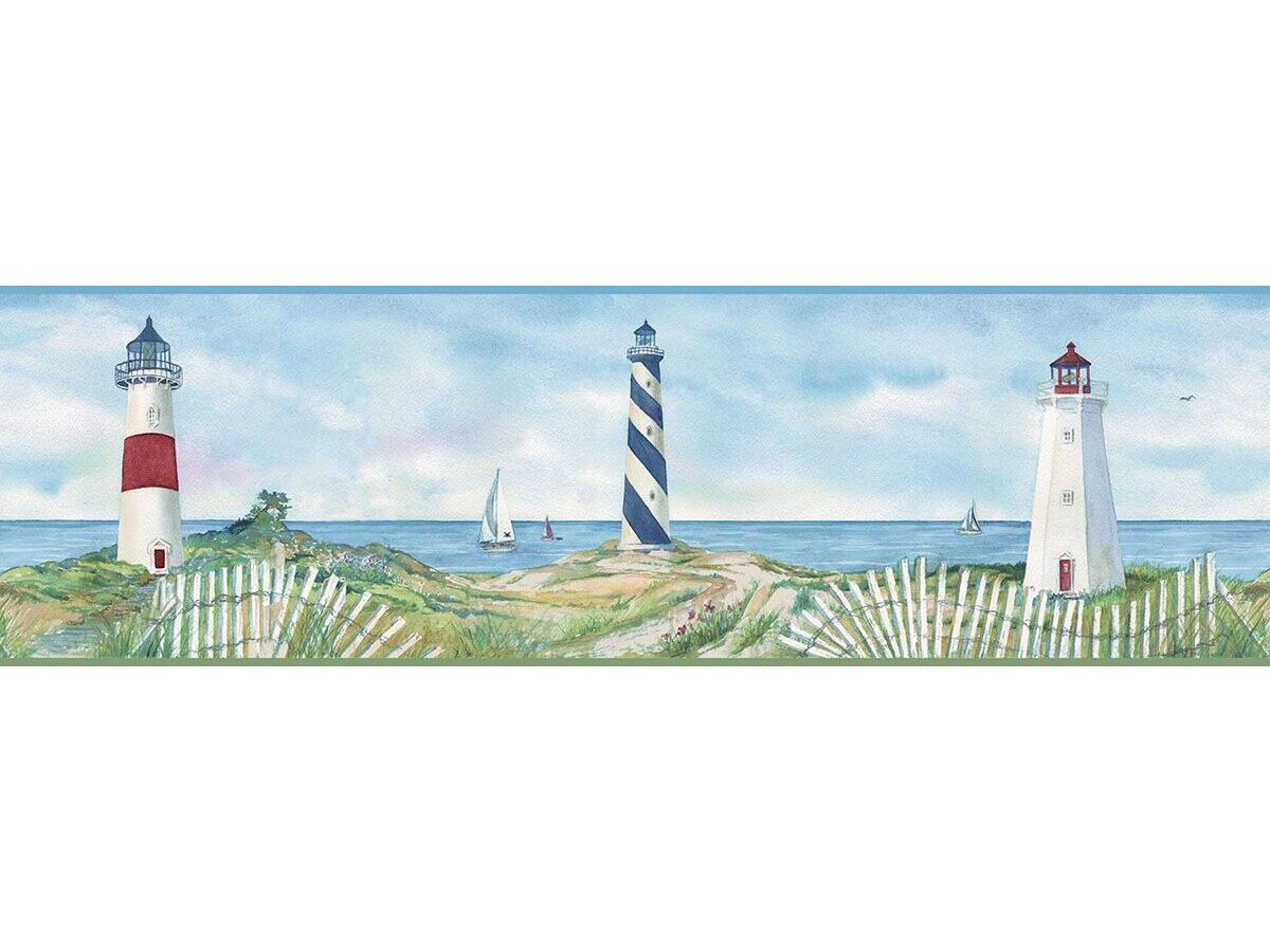 Chesapeake Eugene Blue Lighthouse Border