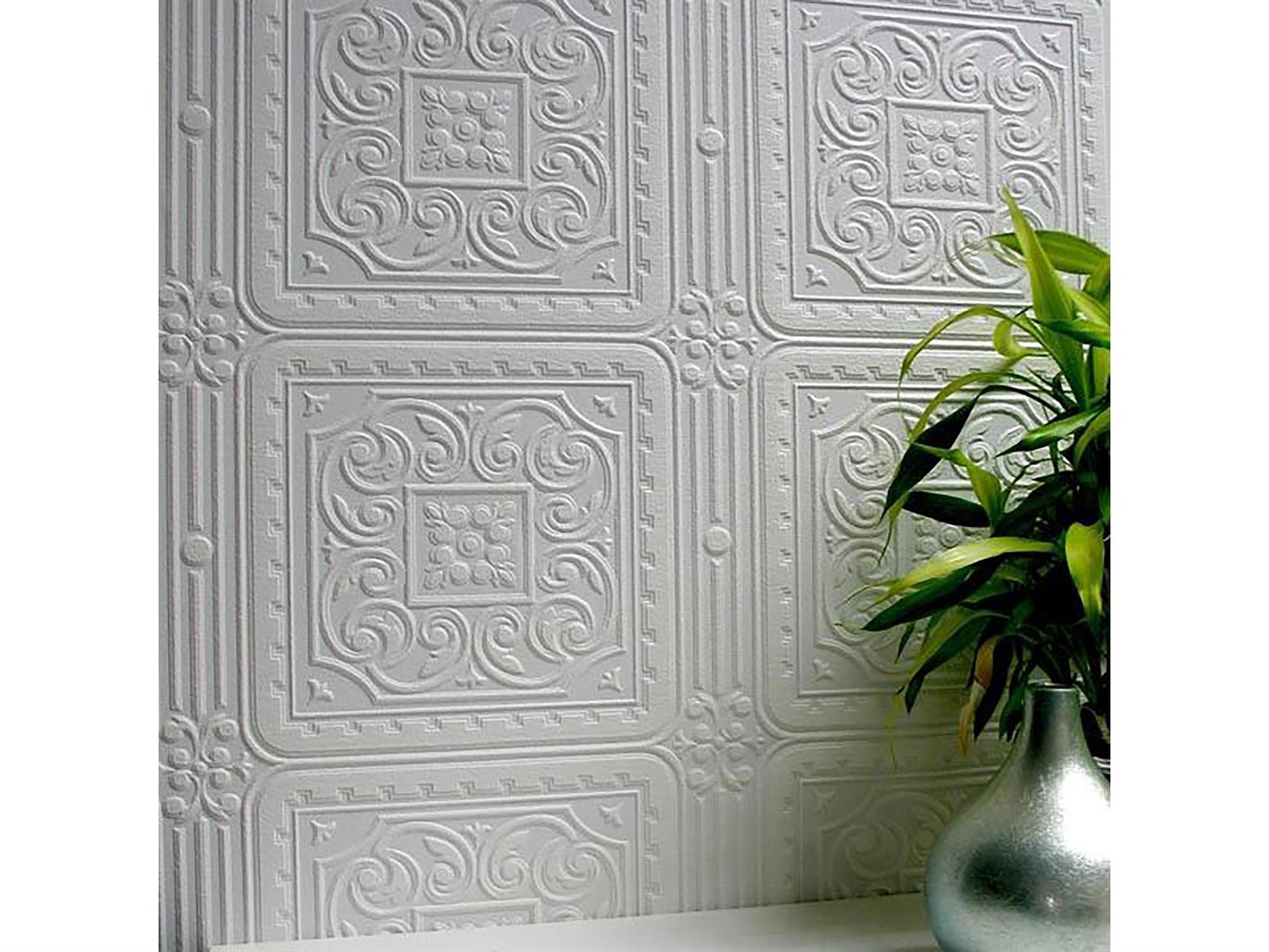 Brewster Home Fashions Anaglypta Vol X Turner Tile Paintable Textured Vinyl