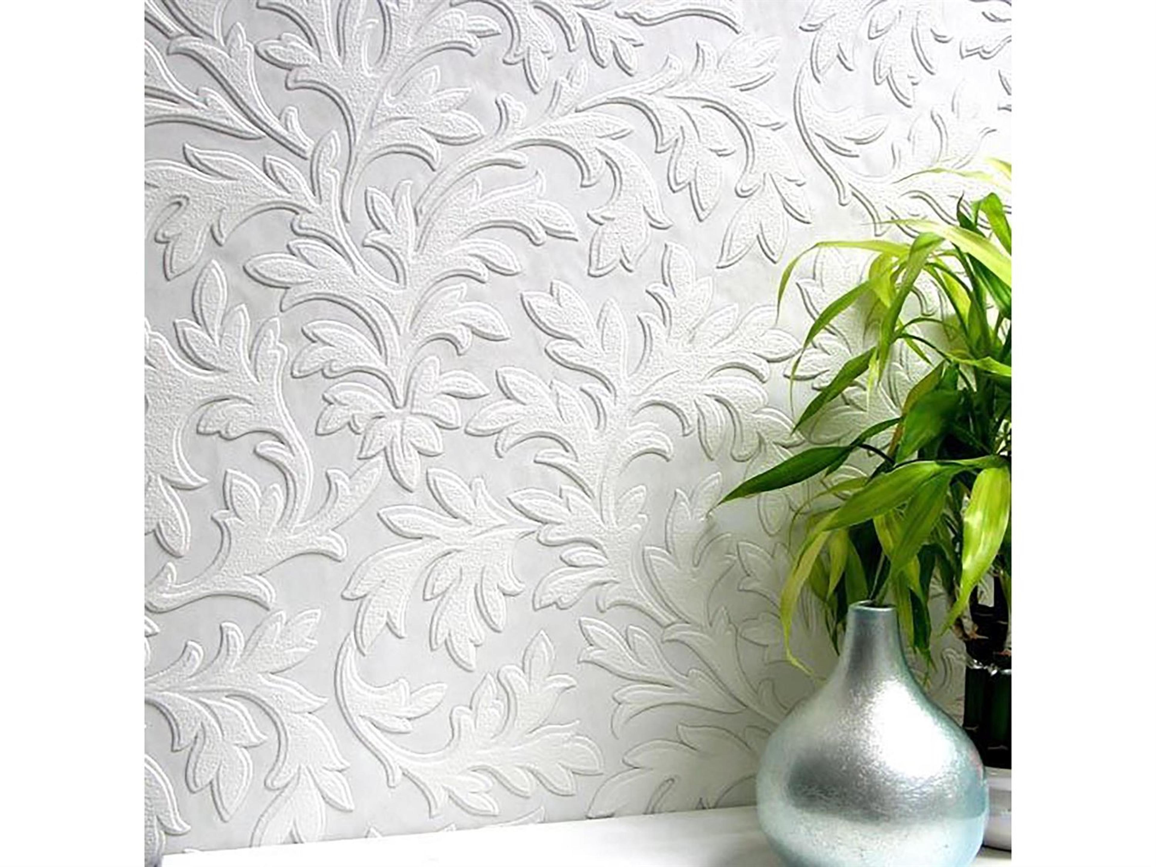 Brewster Home Fashions Anaglypta Vol X High Leaf Paintable Textured Vinyl