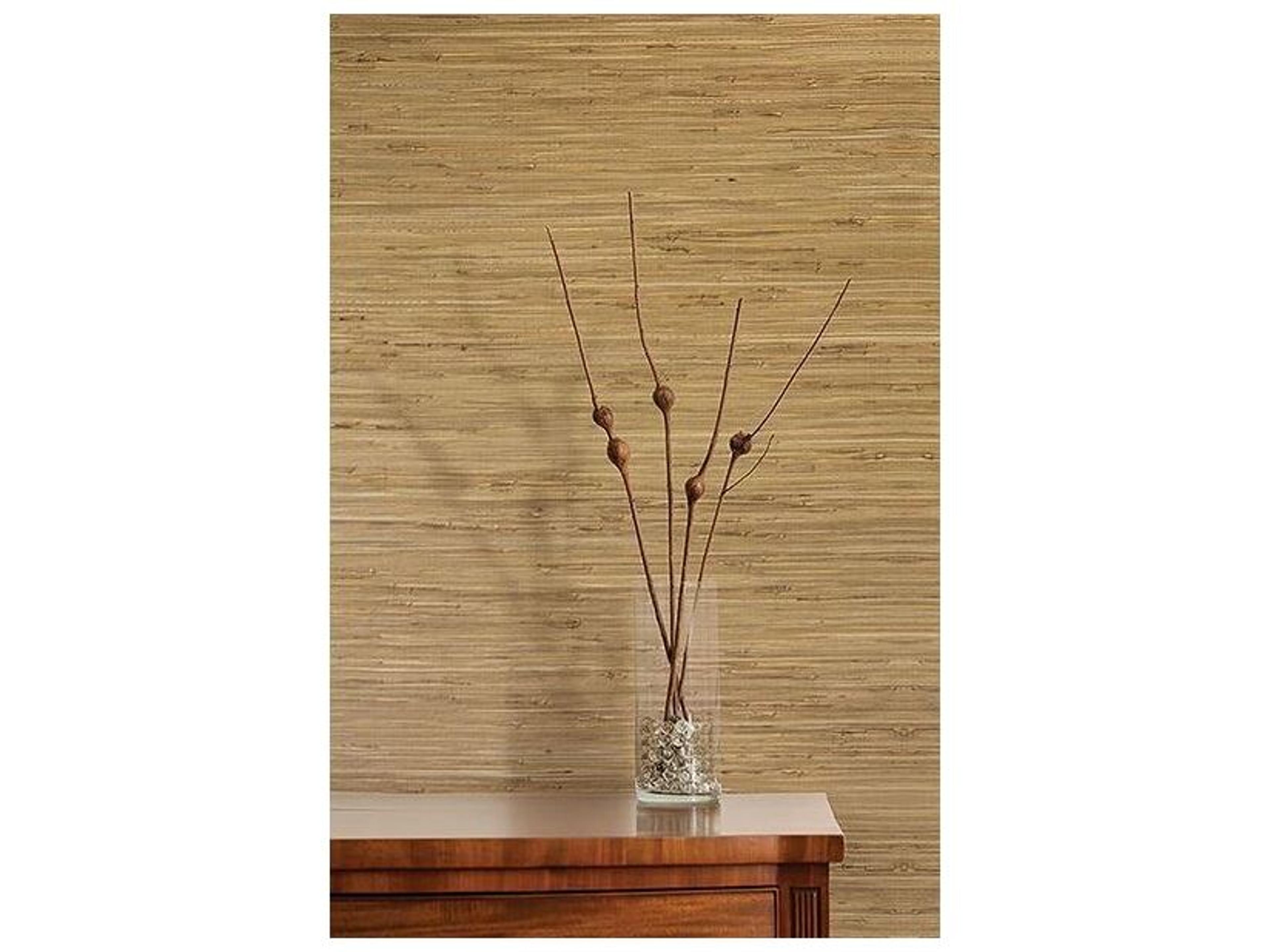 Brewster Home Fashions Kenneth James Mayu Taupe Grasscloth Wallpaper