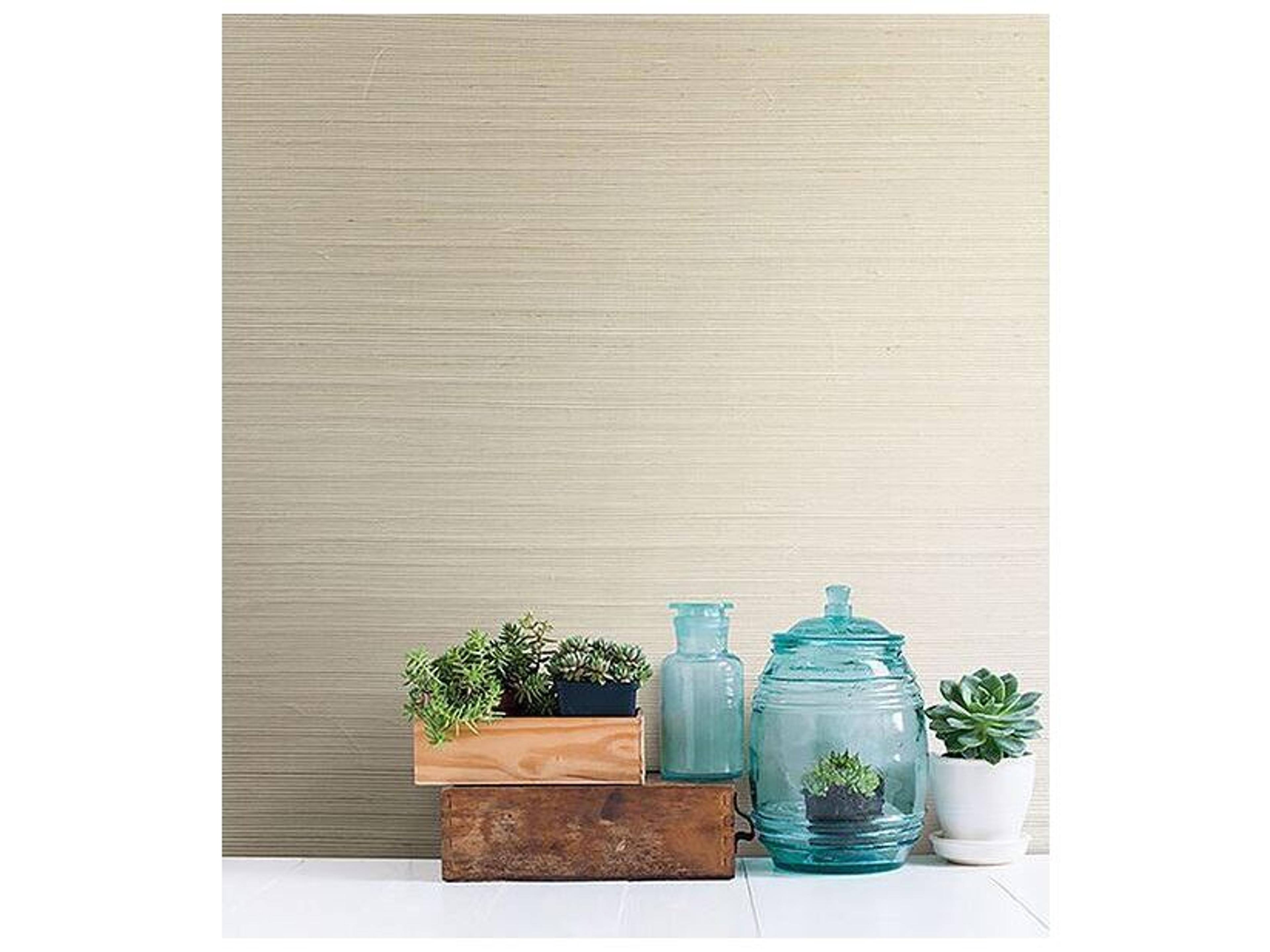 Brewster Home Fashions Kenneth James Ping Cream Grasscloth Wallpaper