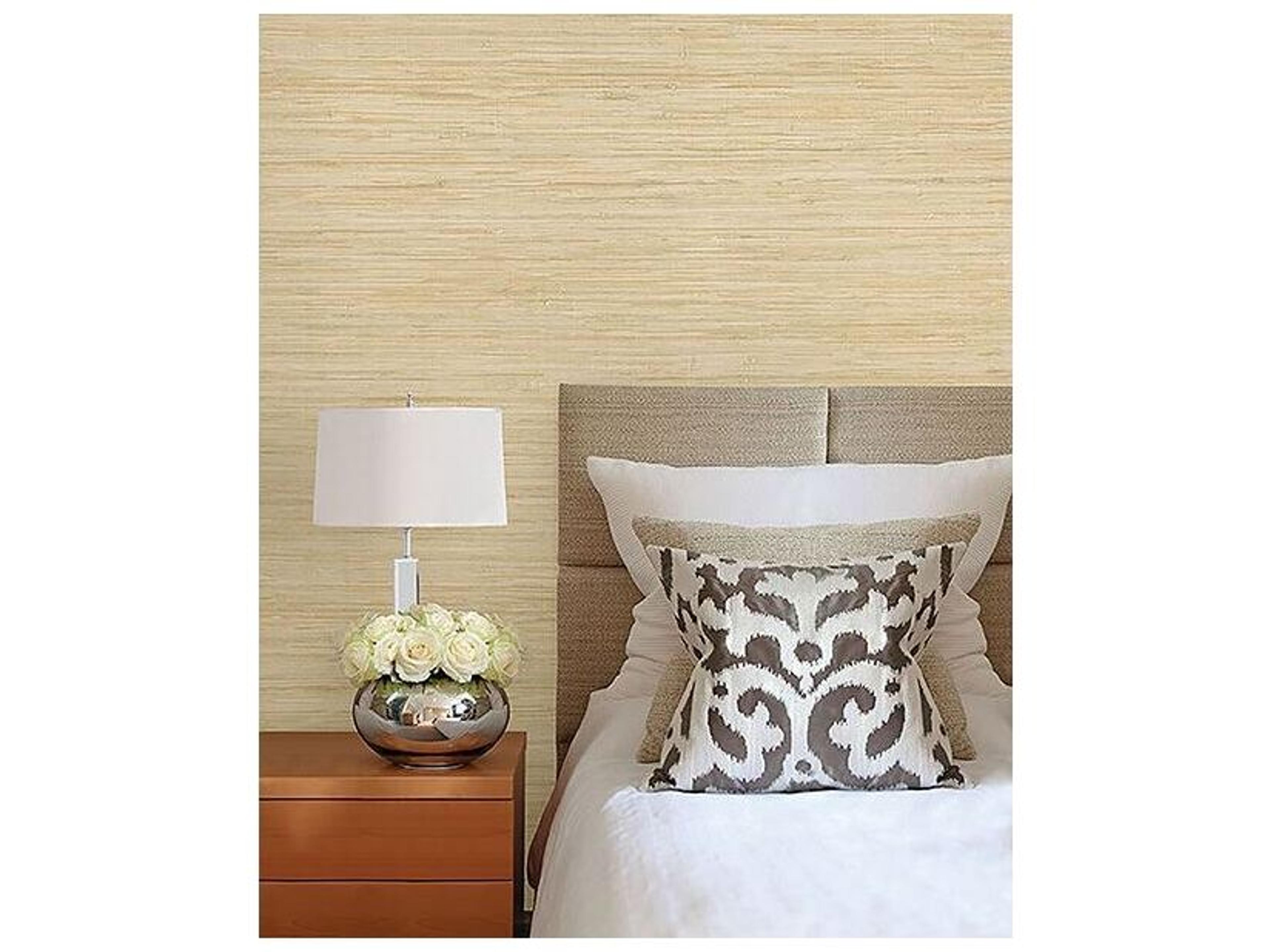 Brewster Home Fashions Kenneth James Qi Taupe Grasscloth Wallpaper