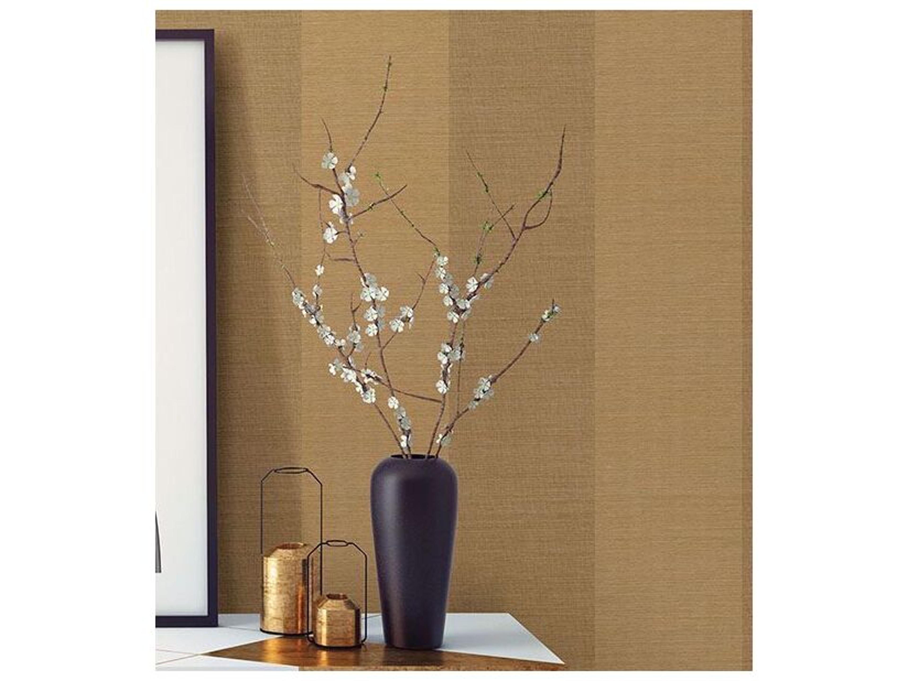 Brewster Home Fashions Kenneth James Yue Ying Light Brown Grasscloth Wallpaper