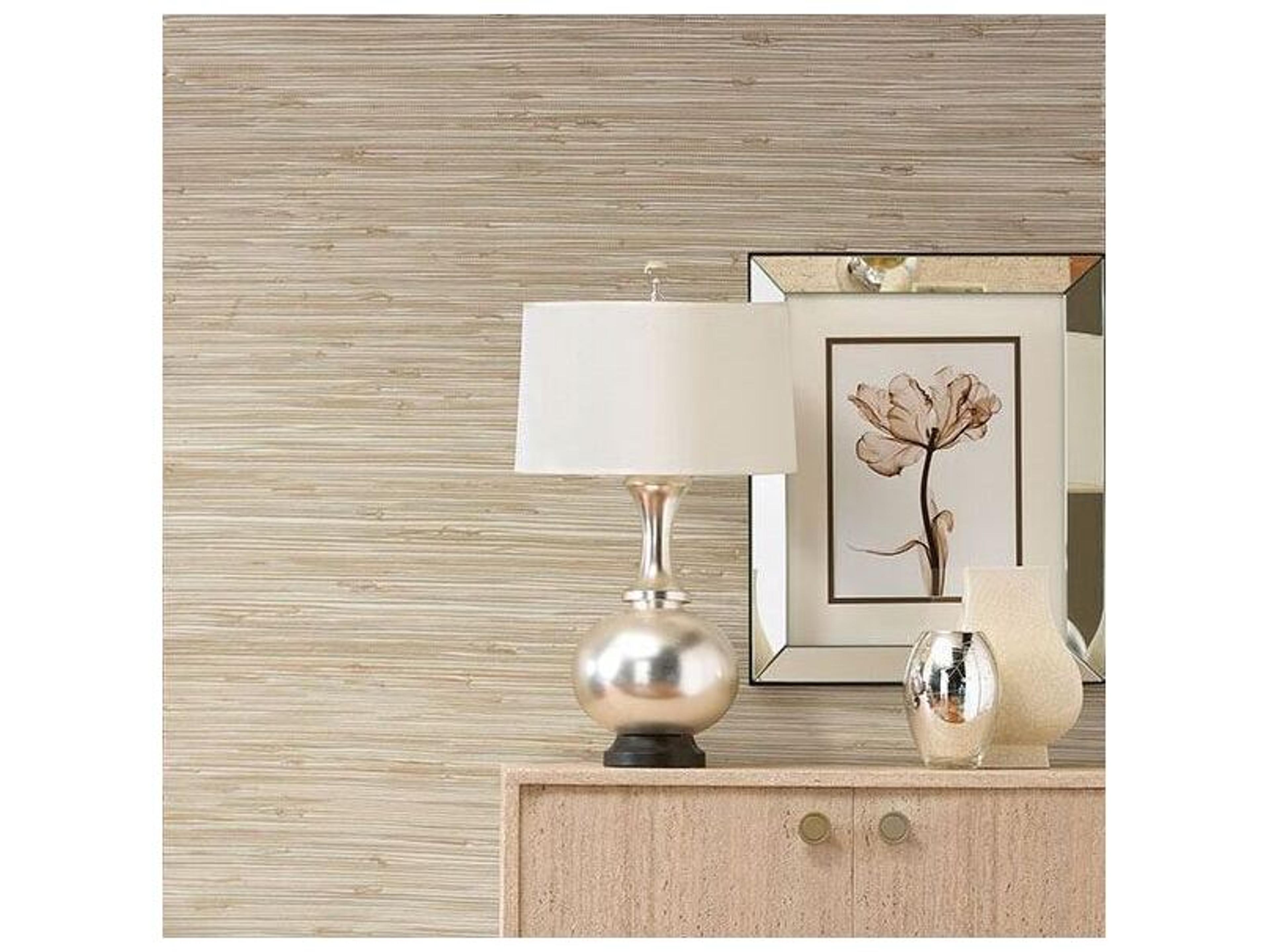 Brewster Home Fashions Kenneth James Ting Taupe Grasscloth Wallpaper
