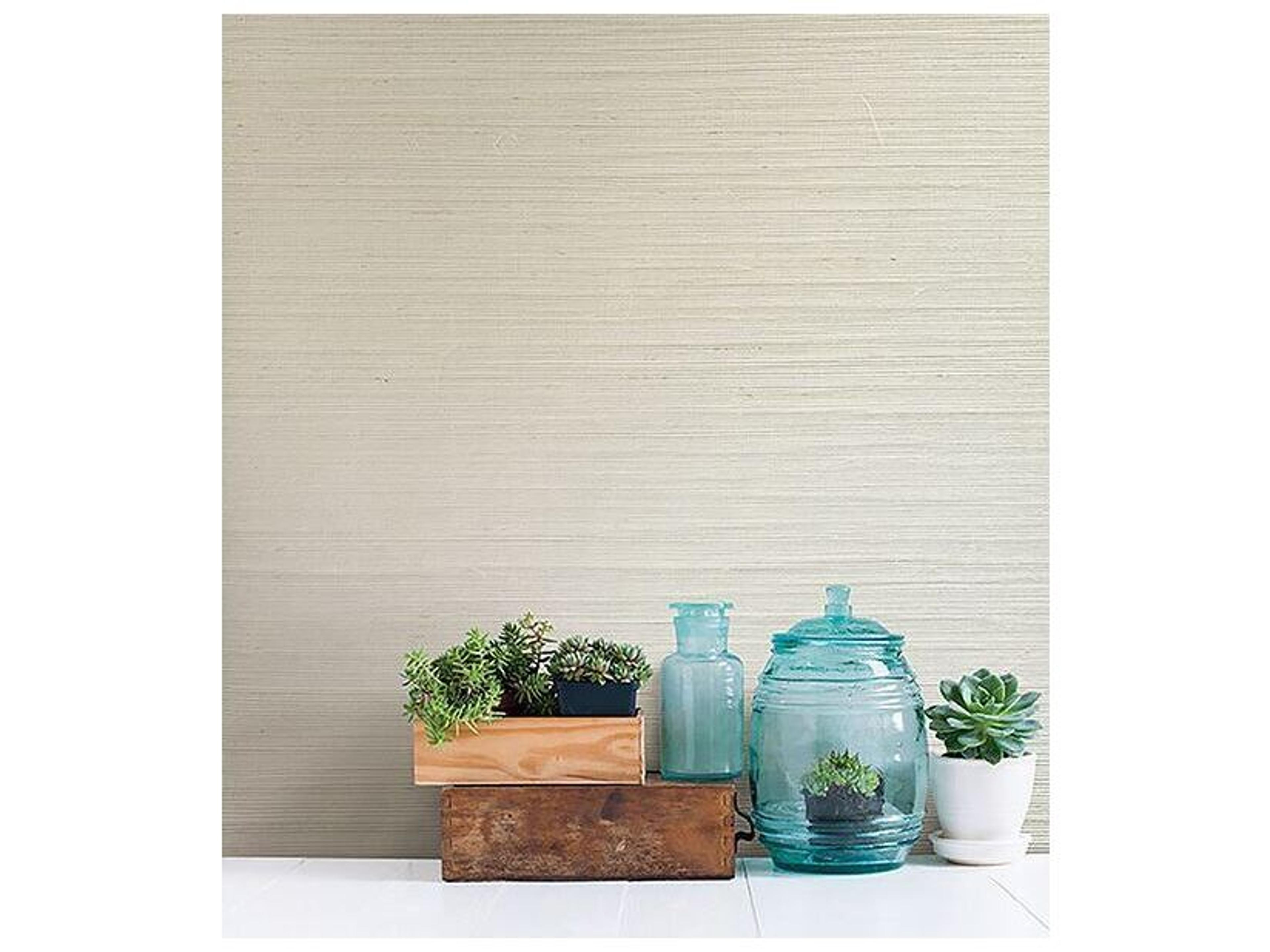 Brewster Home Fashions Kenneth James Ling Cream Grasscloth Wallpaper