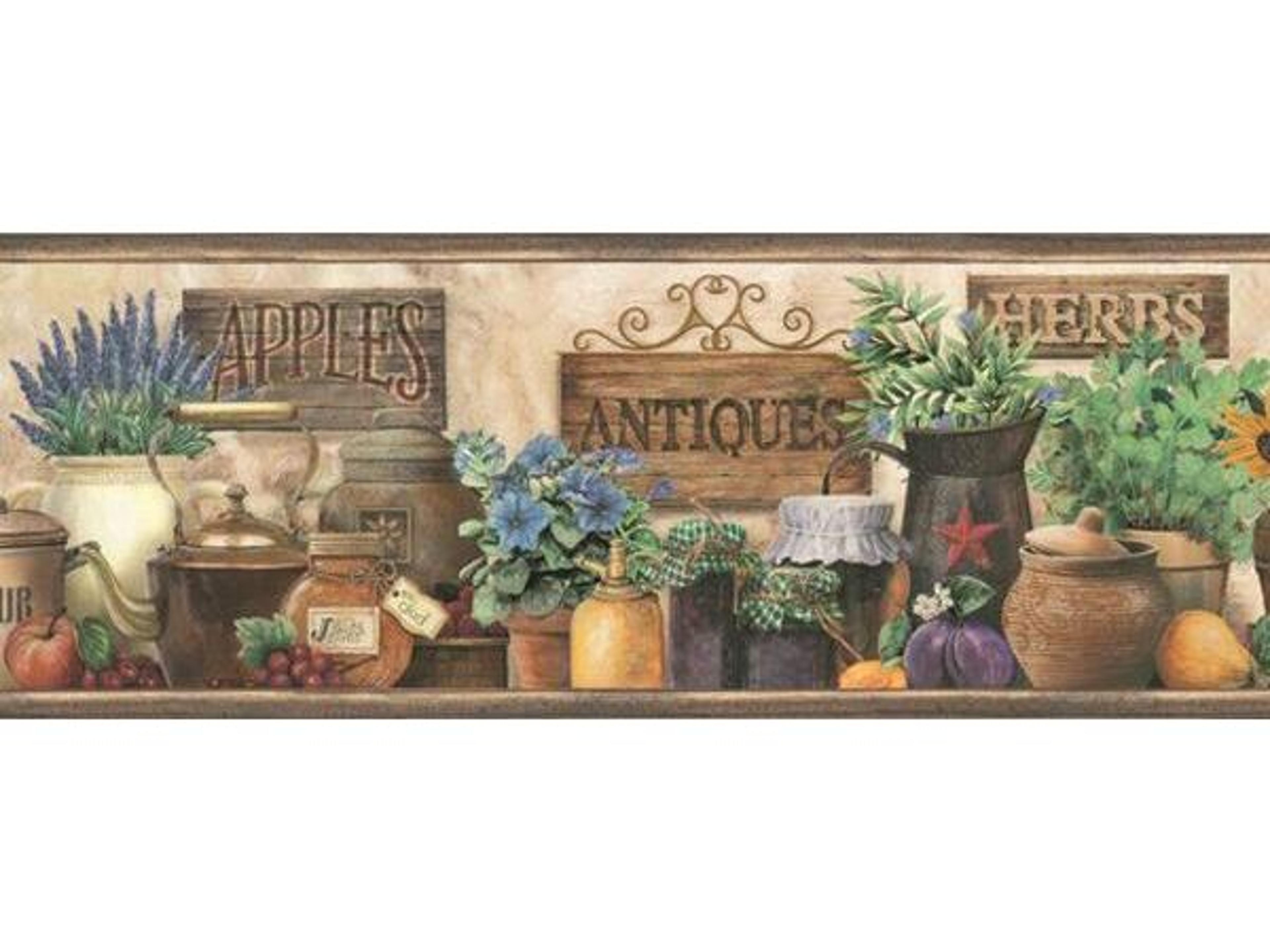 Chesapeake March Green Antique Herbs Portrait Border