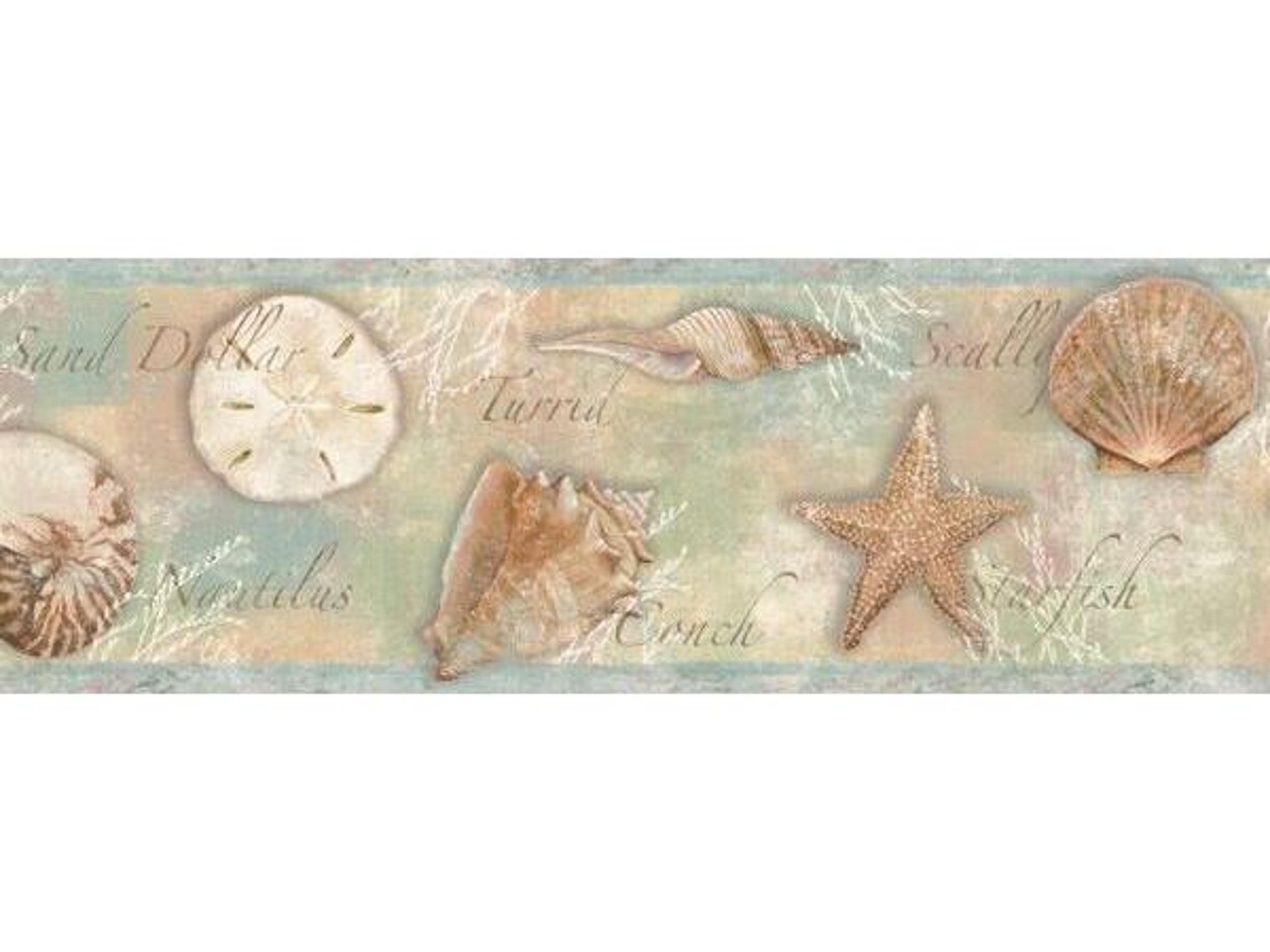 Chesapeake Quinten Blue Seashells Toss Border