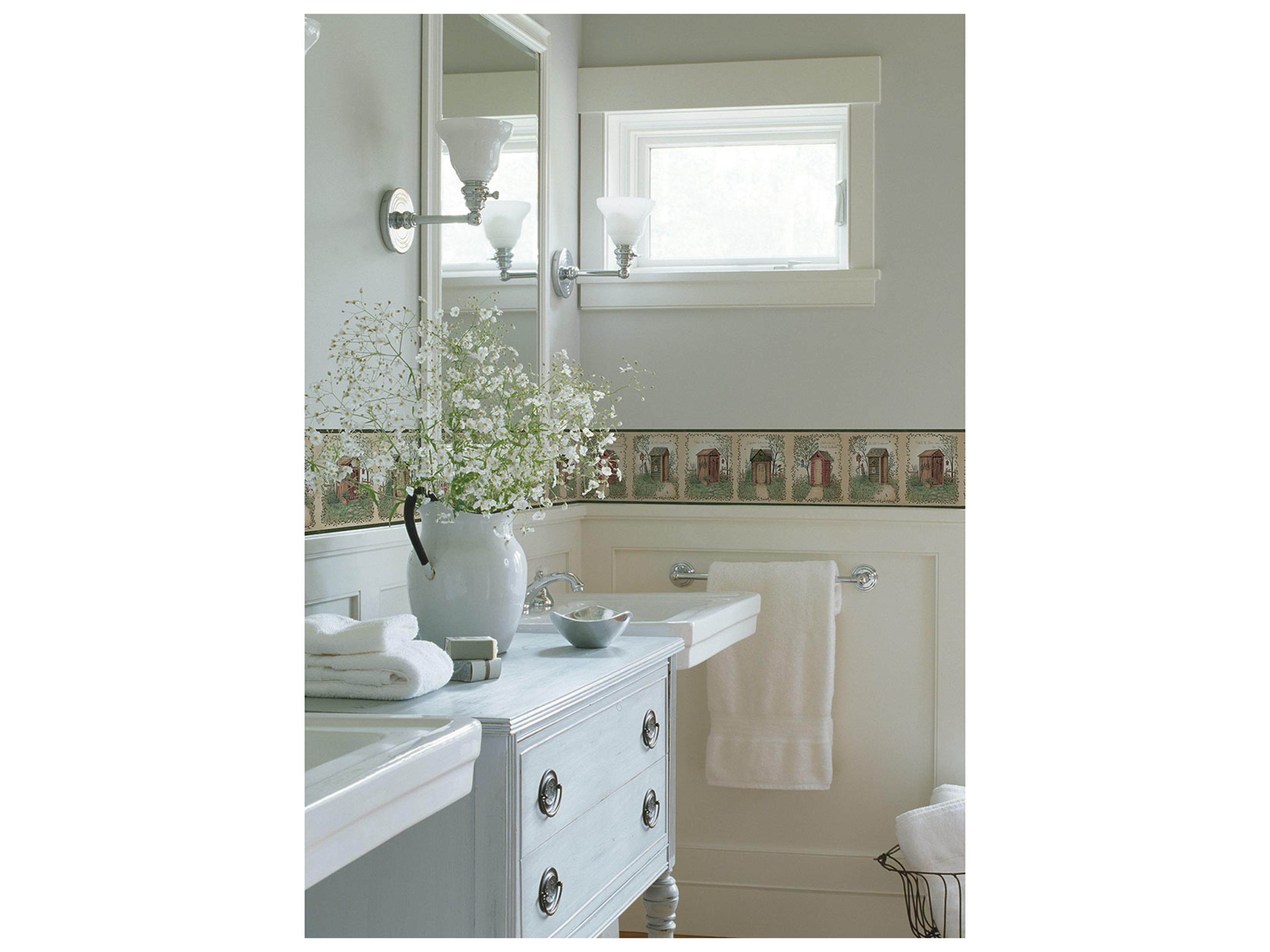 Brewster Home Fashions Chesapeake Fisher Sage Country Outhouses Border