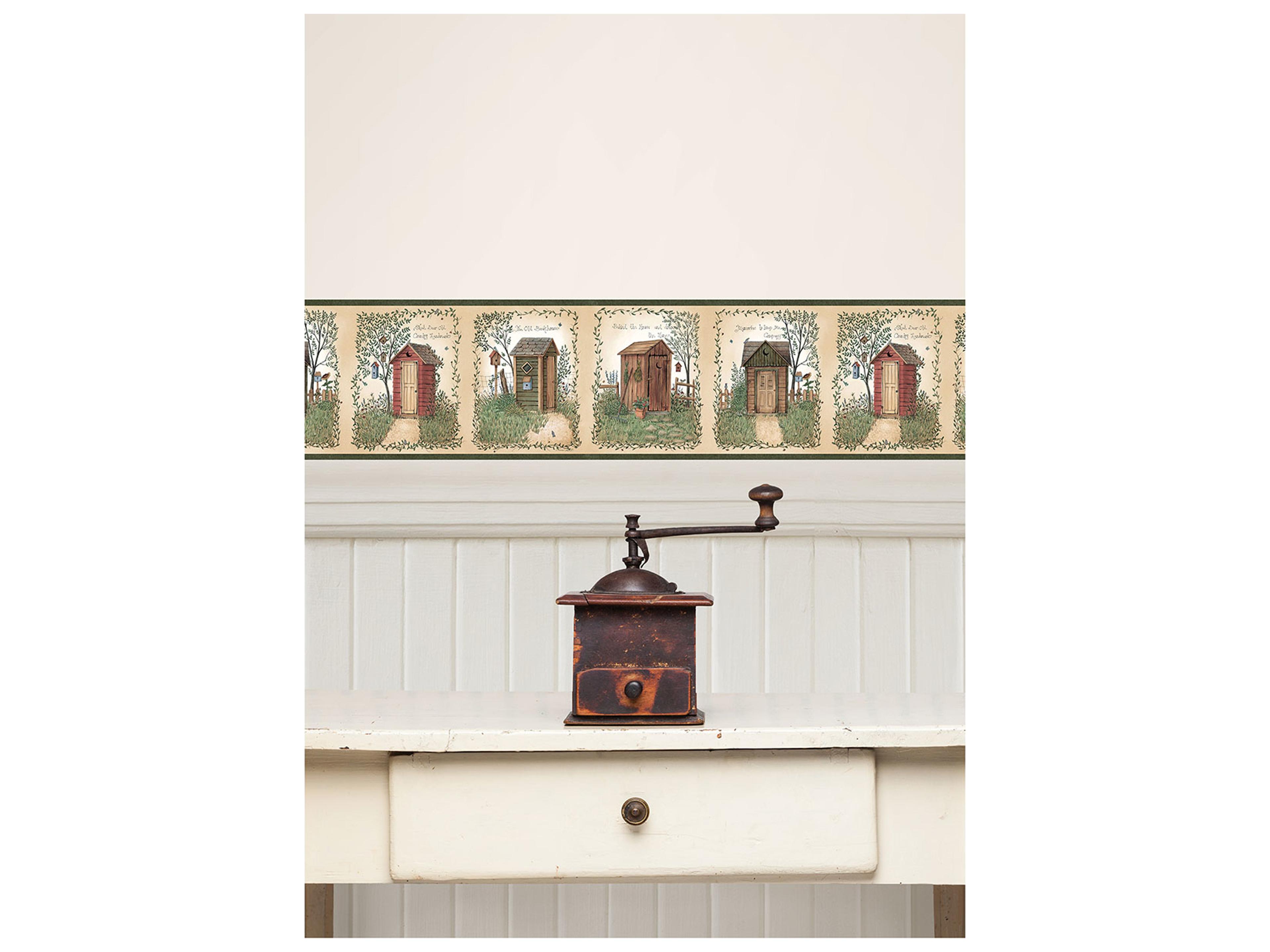 Brewster Home Fashions Chesapeake Fisher Sage Country Outhouses Border