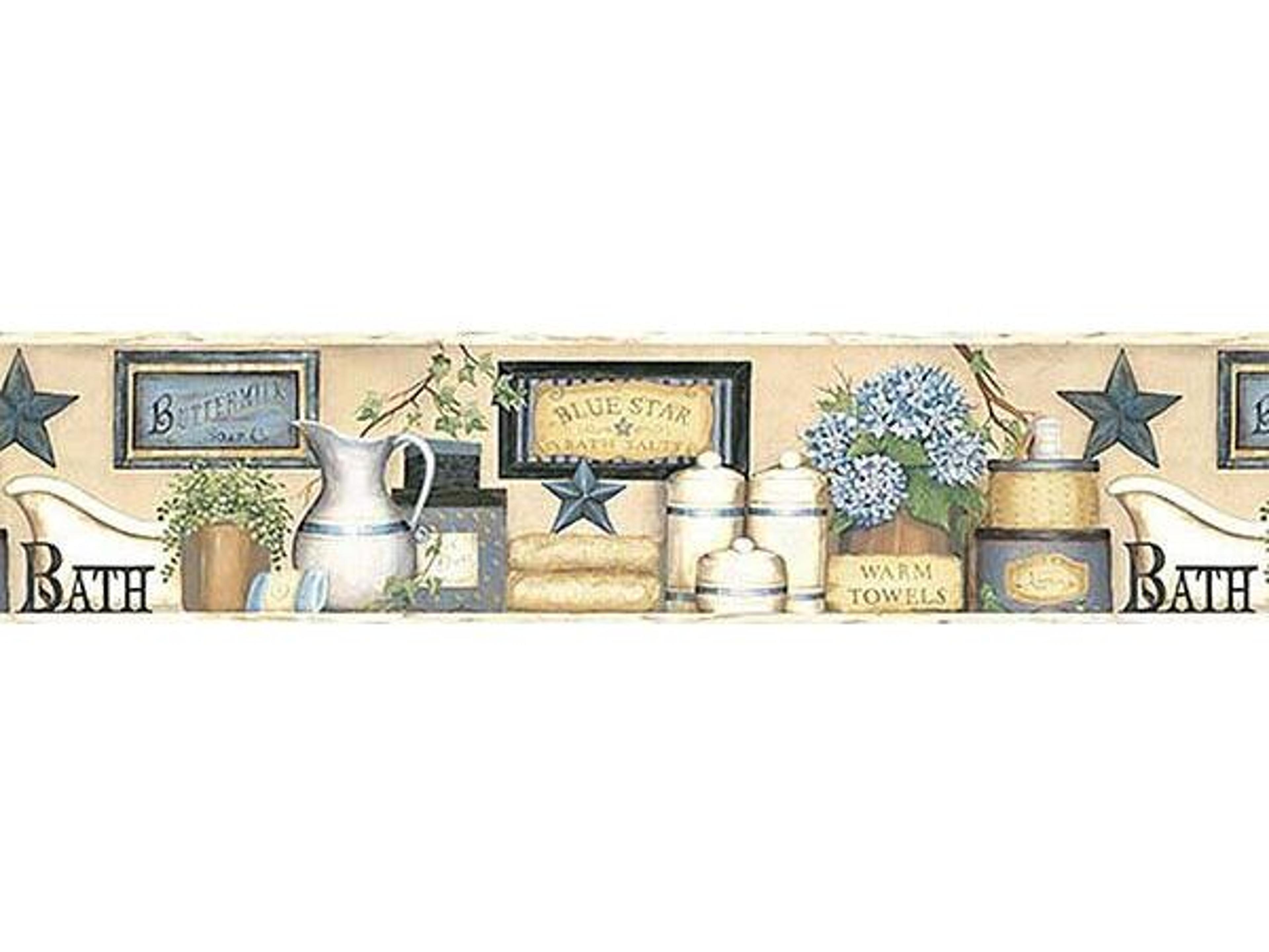 Chesapeake Martha Blue Country Bath Border