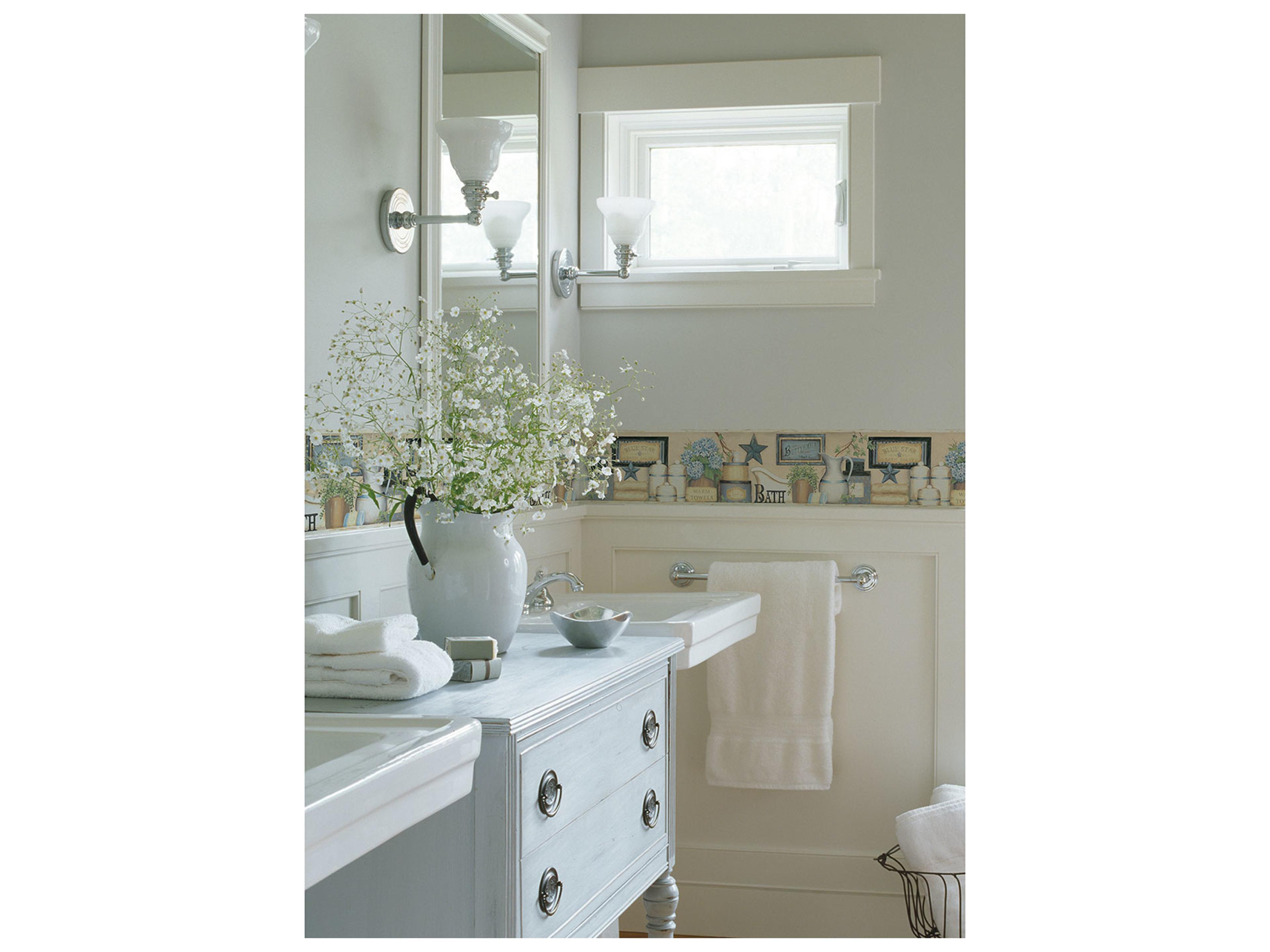 Brewster Home Fashions Chesapeake Martha Blue Country Bath Border