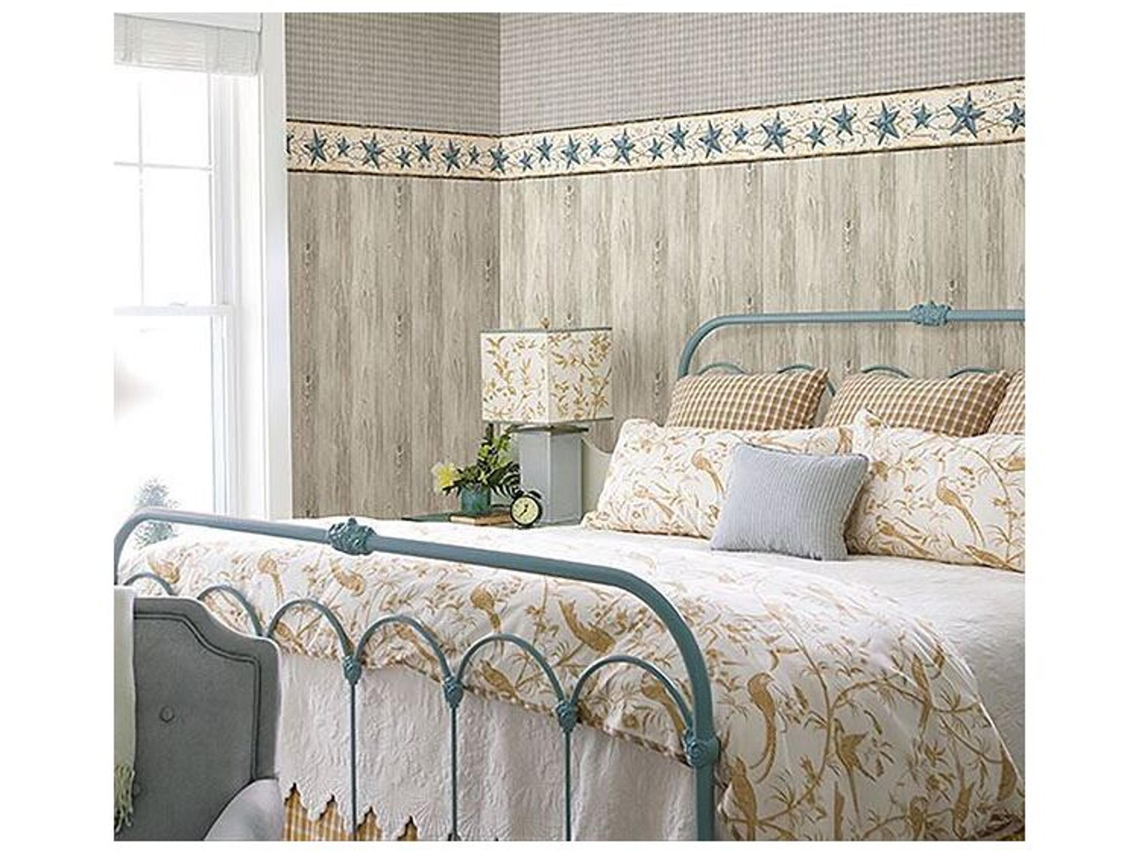 Brewster Home Fashions Chesapeake June Blue Heritage Tin Star Border