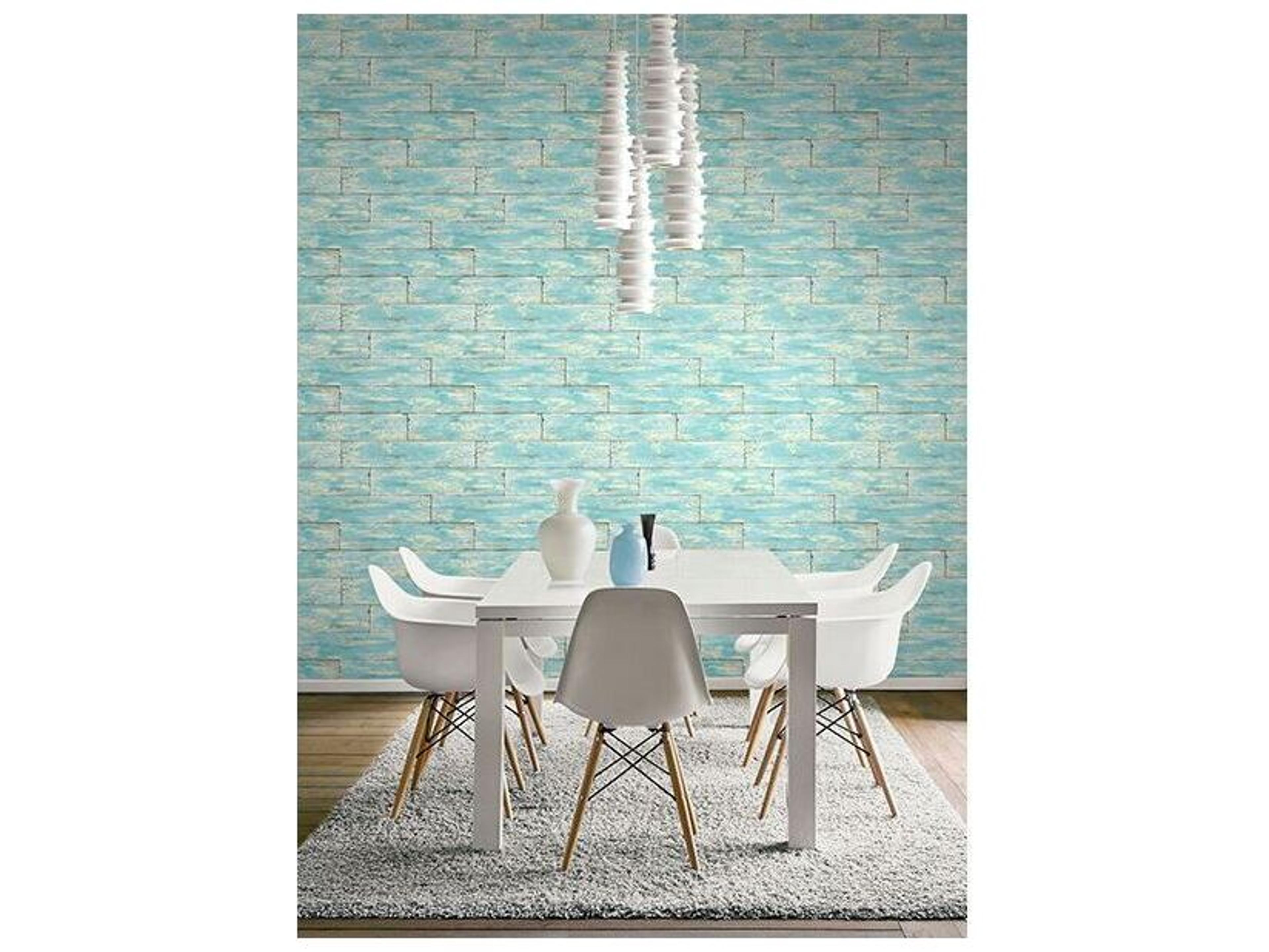 Brewster Home Fashions Kenneth James Shipwreck Aquamarine Wood Wallpaper