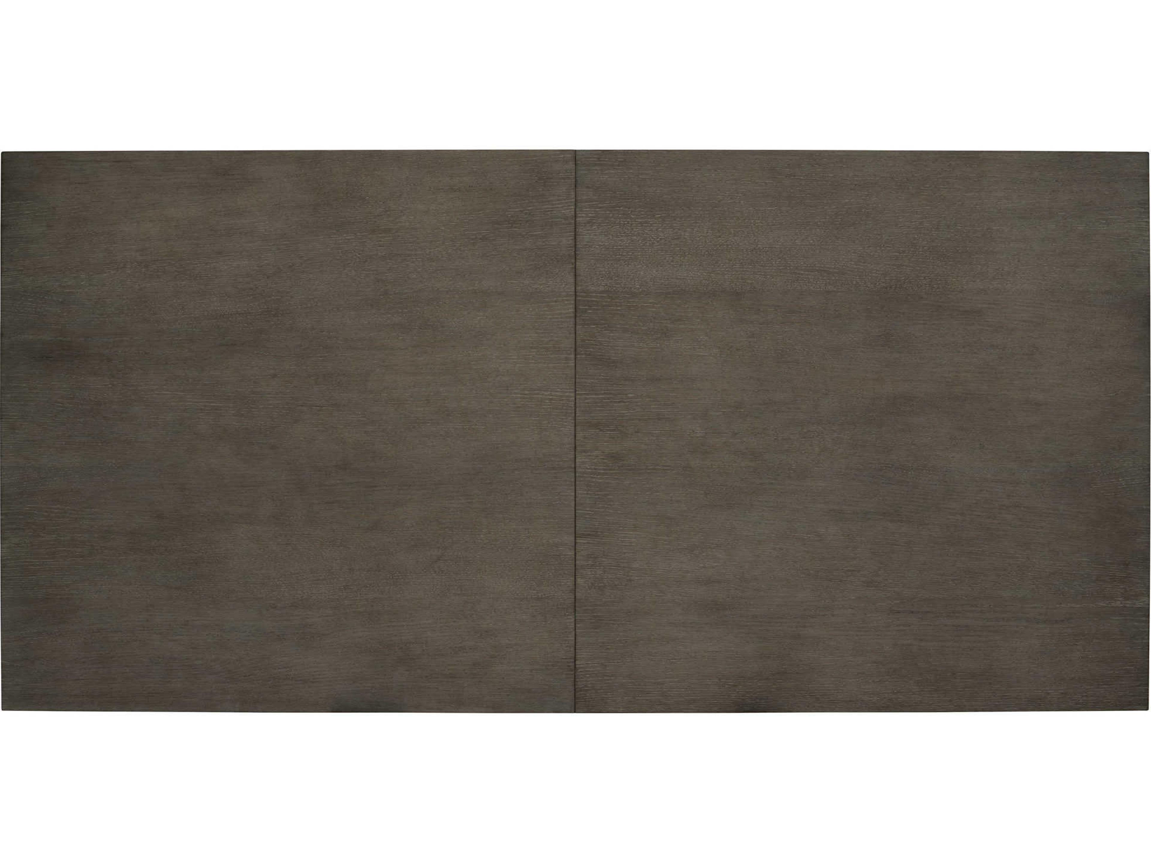 Bernhardt Linea Rectangular Wood Cerused Charcoal Textured Graphite Metal Dining Table