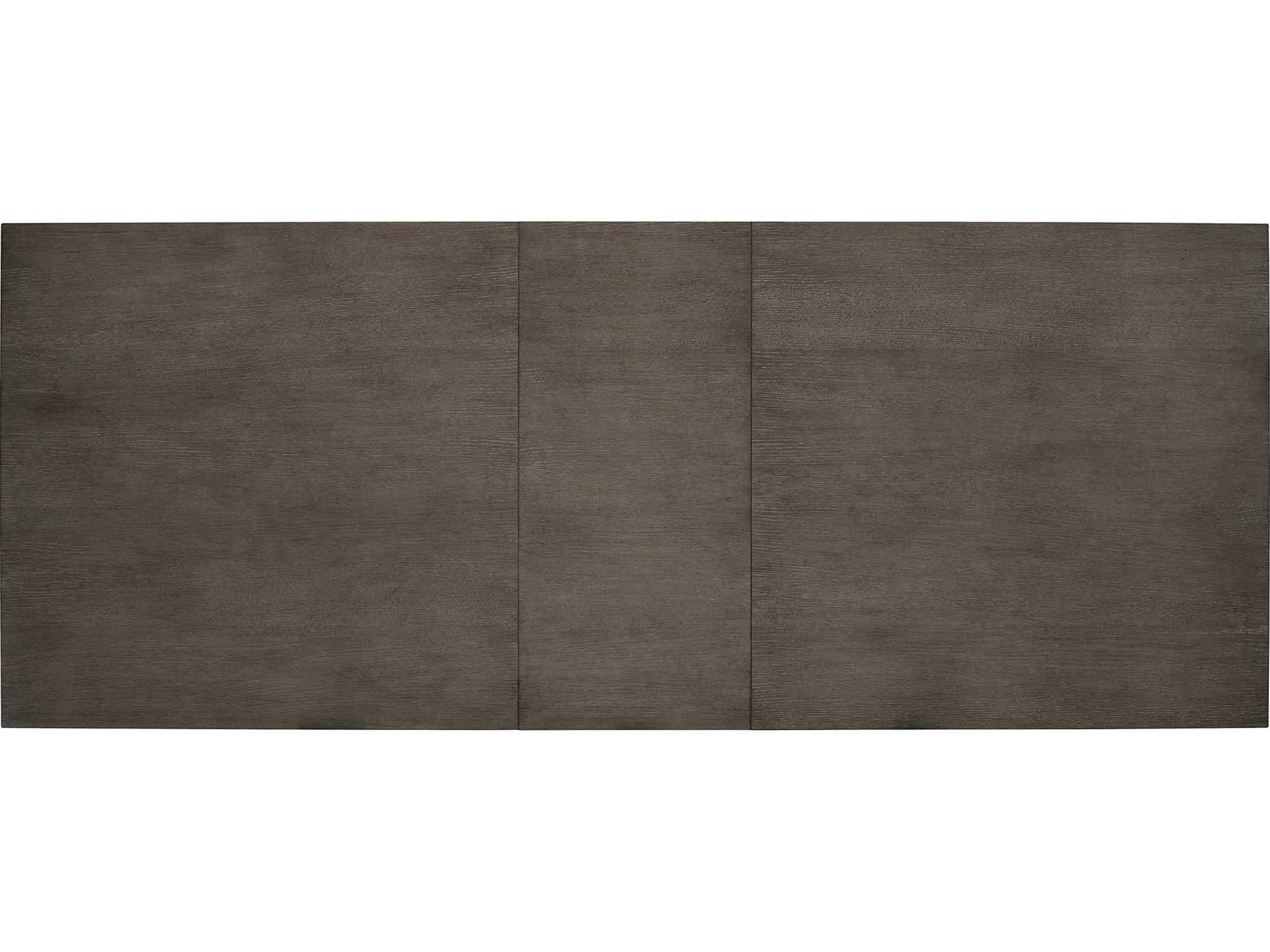 Bernhardt Linea Rectangular Wood Cerused Charcoal Textured Graphite Metal Dining Table