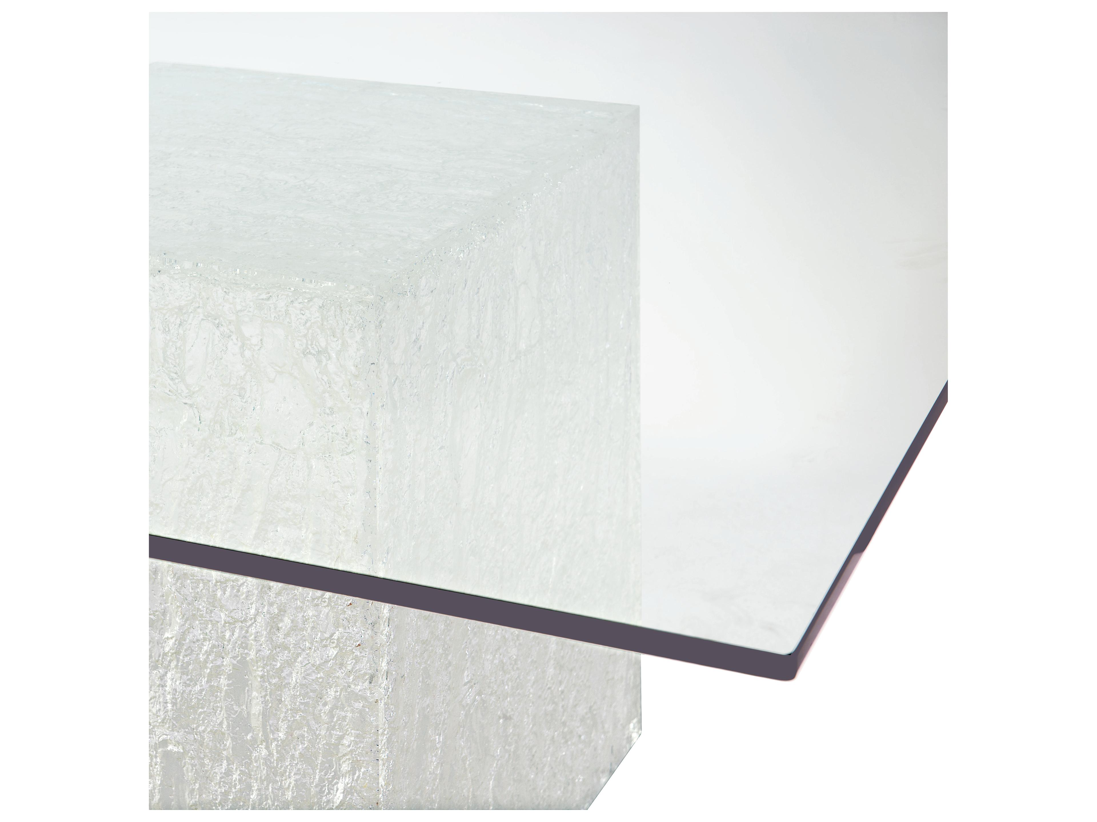 Bernhardt Arctic Square Glass Clear Dining Table