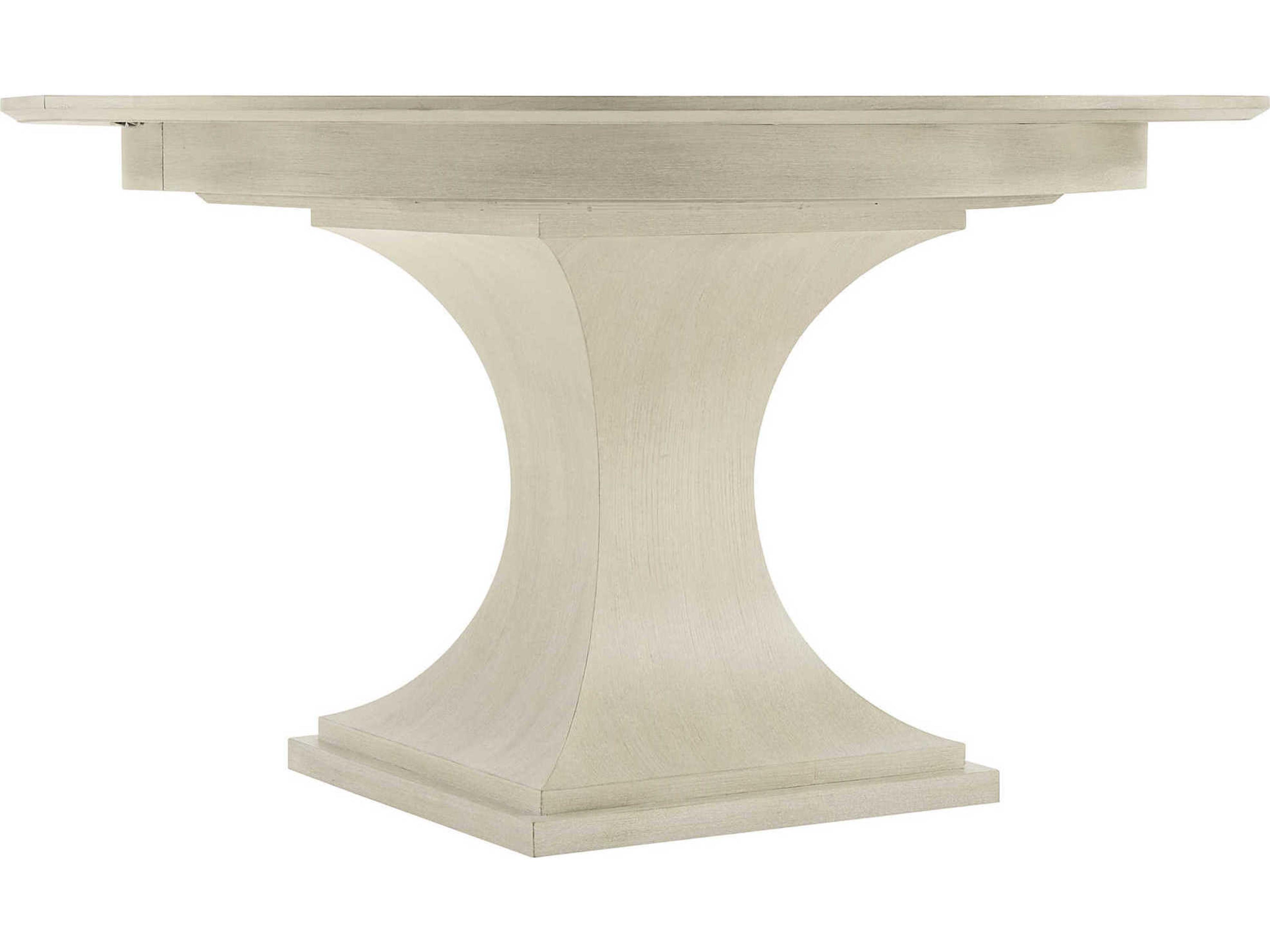 Bernhardt East Hampton Round Wood Cerused Linen Dining Table