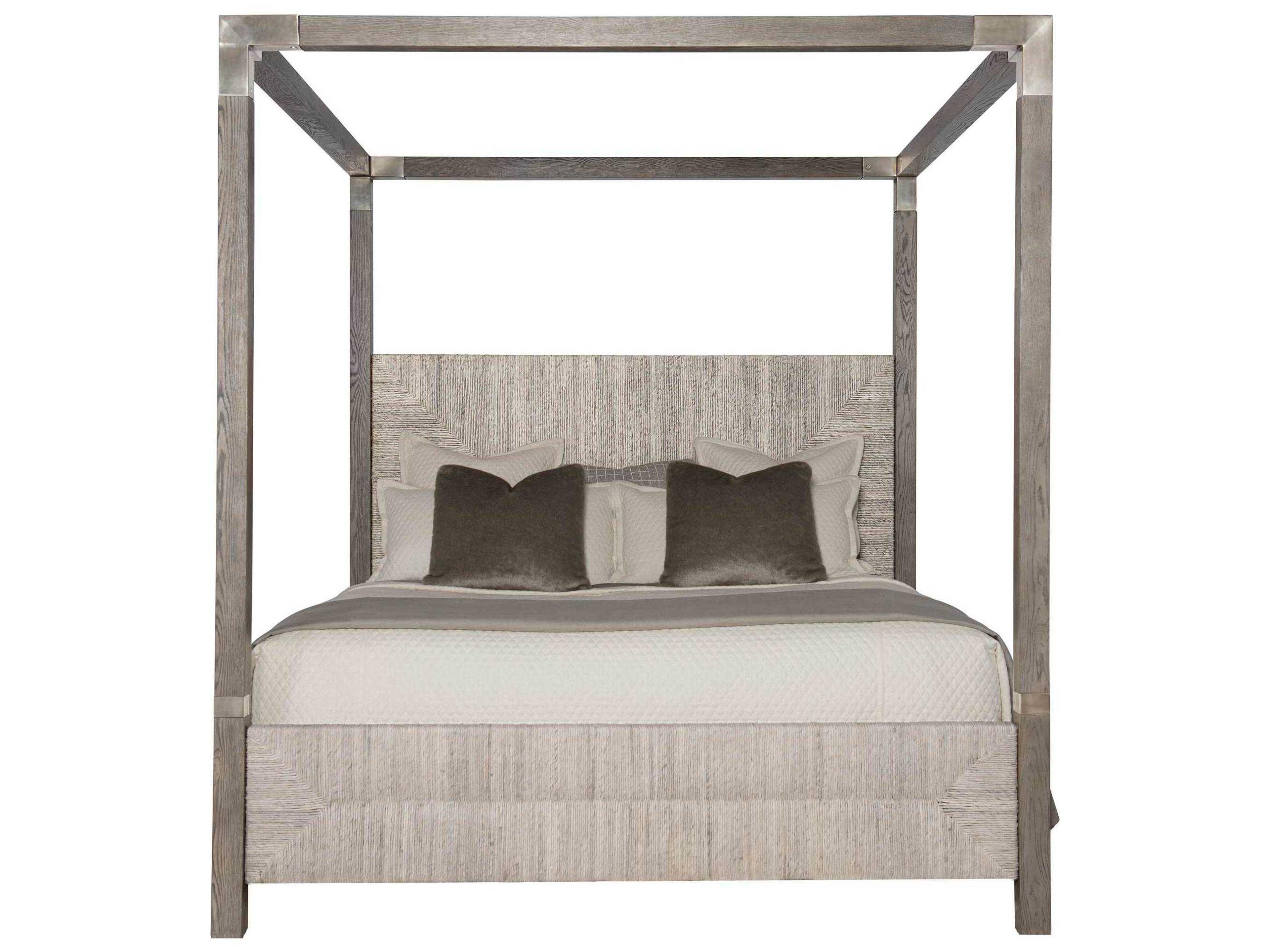 Bernhardt Interiors Palma Rustic Gray Oak Wood King Poster Bed