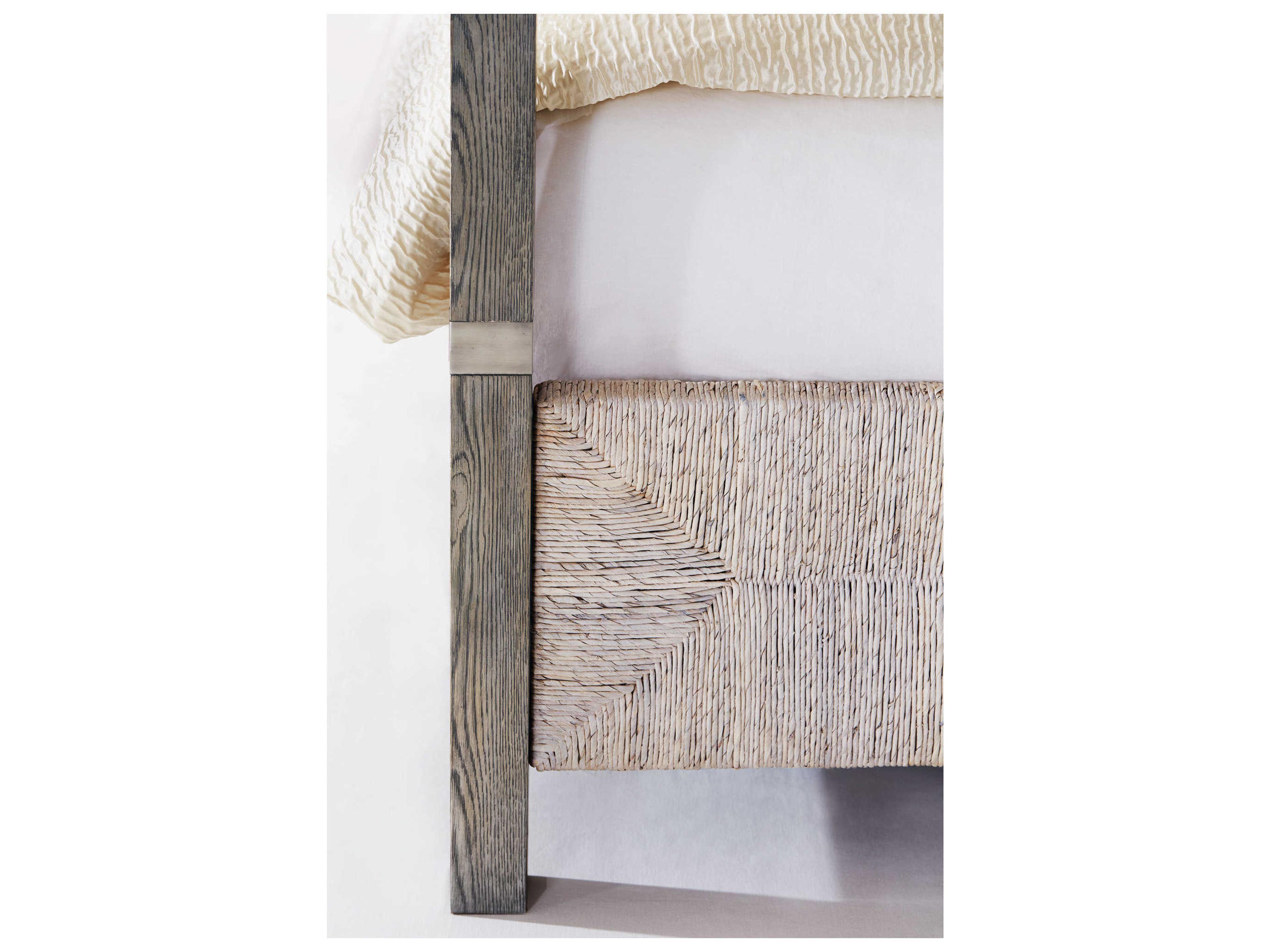 Bernhardt Interiors Palma Rustic Gray Oak Wood King Poster Bed