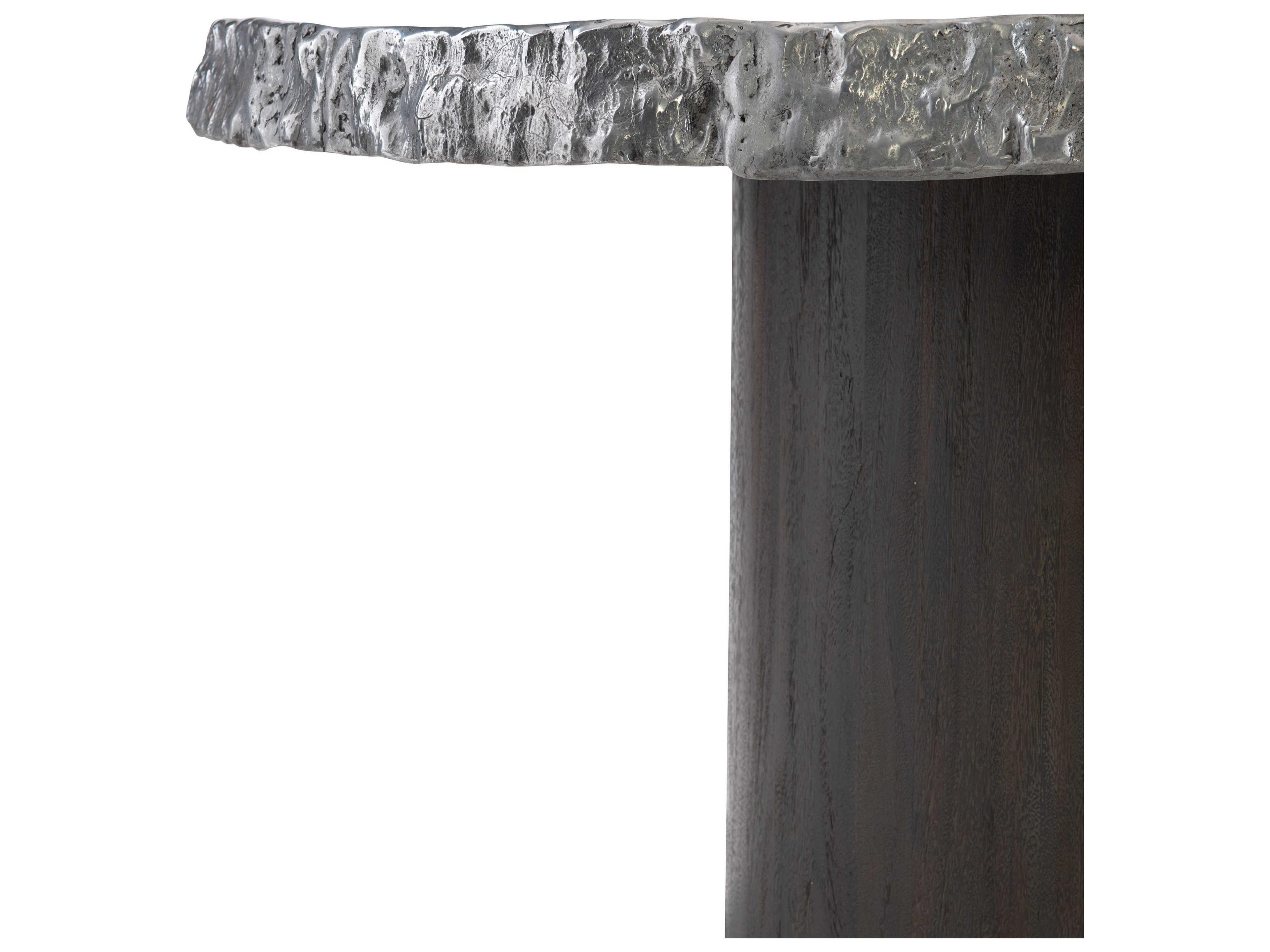 Bernhardt Interiors Cahill Round Marble Gray Brown Dining Table