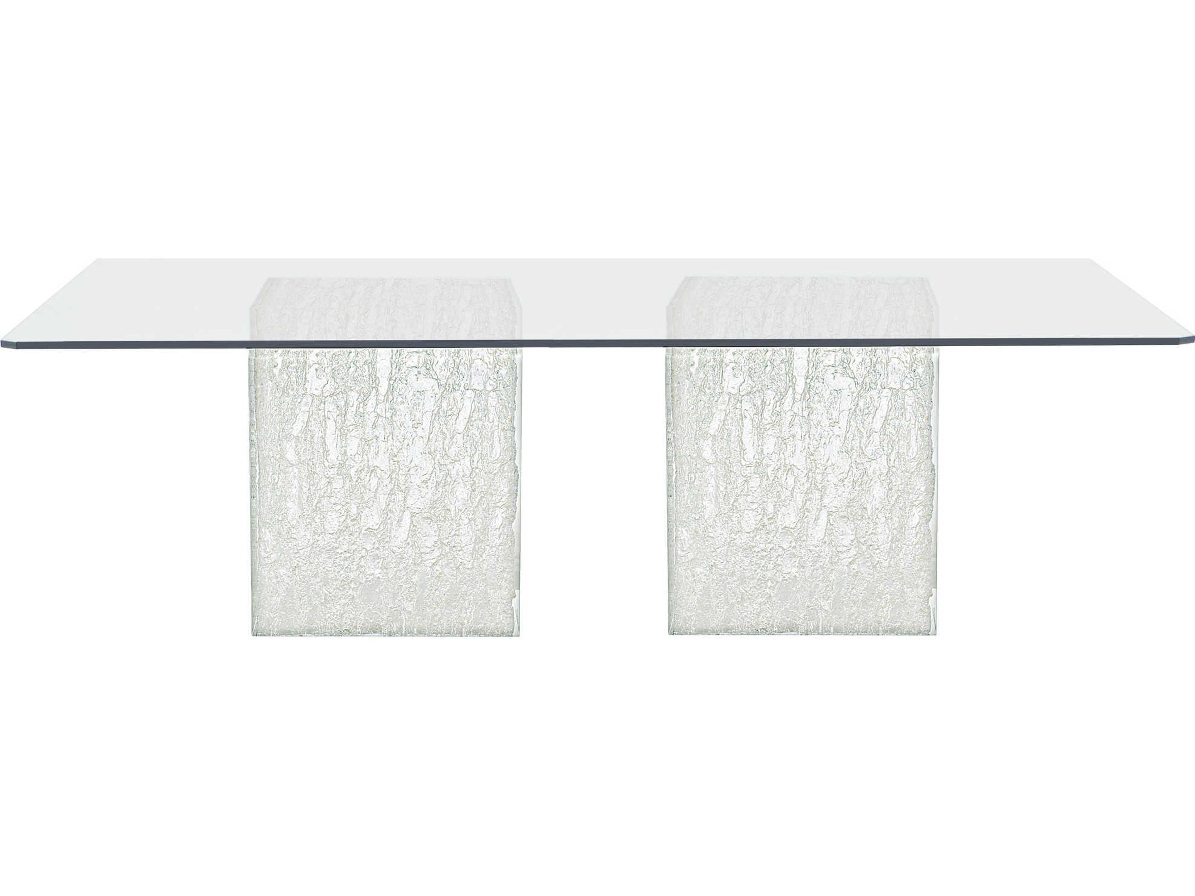 Interiors Arctic Rectangular Glass Clear Dining Table