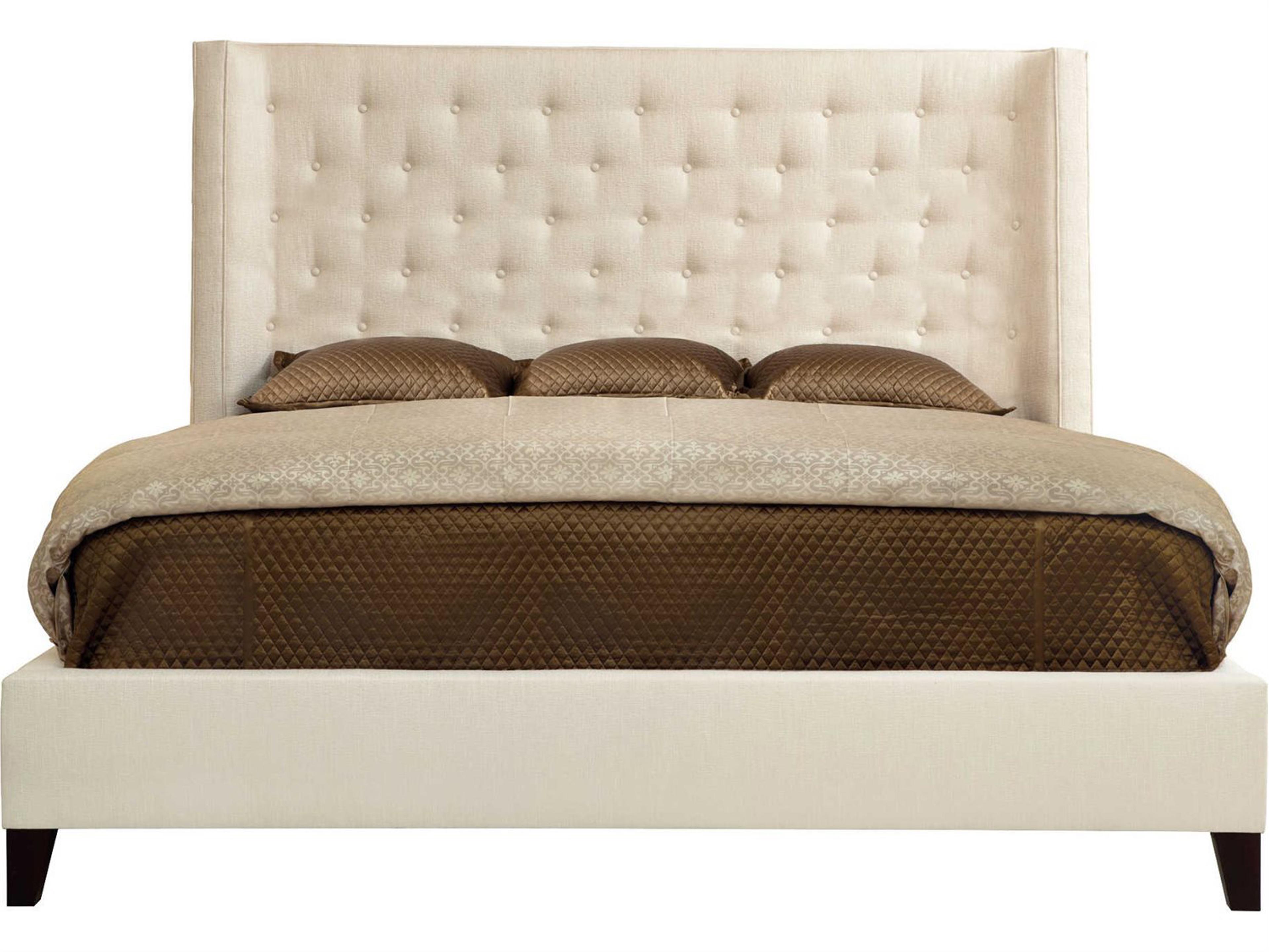 Bernhardt Interiors Maxime Wing Beige Hardwood Upholstered King Platform Bed
