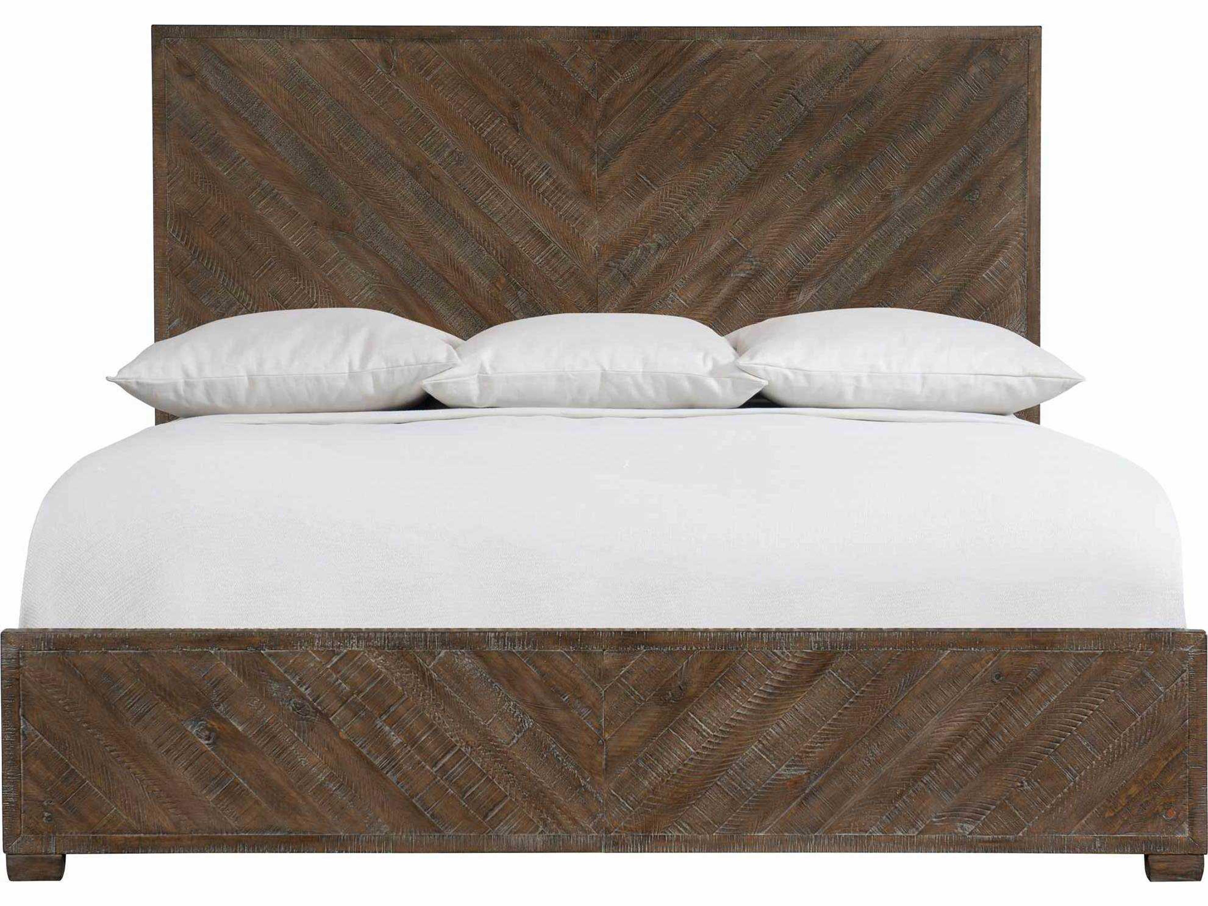 Bernhardt Logan Square Fuller Sable Brown Pine Wood Queen Panel Bed