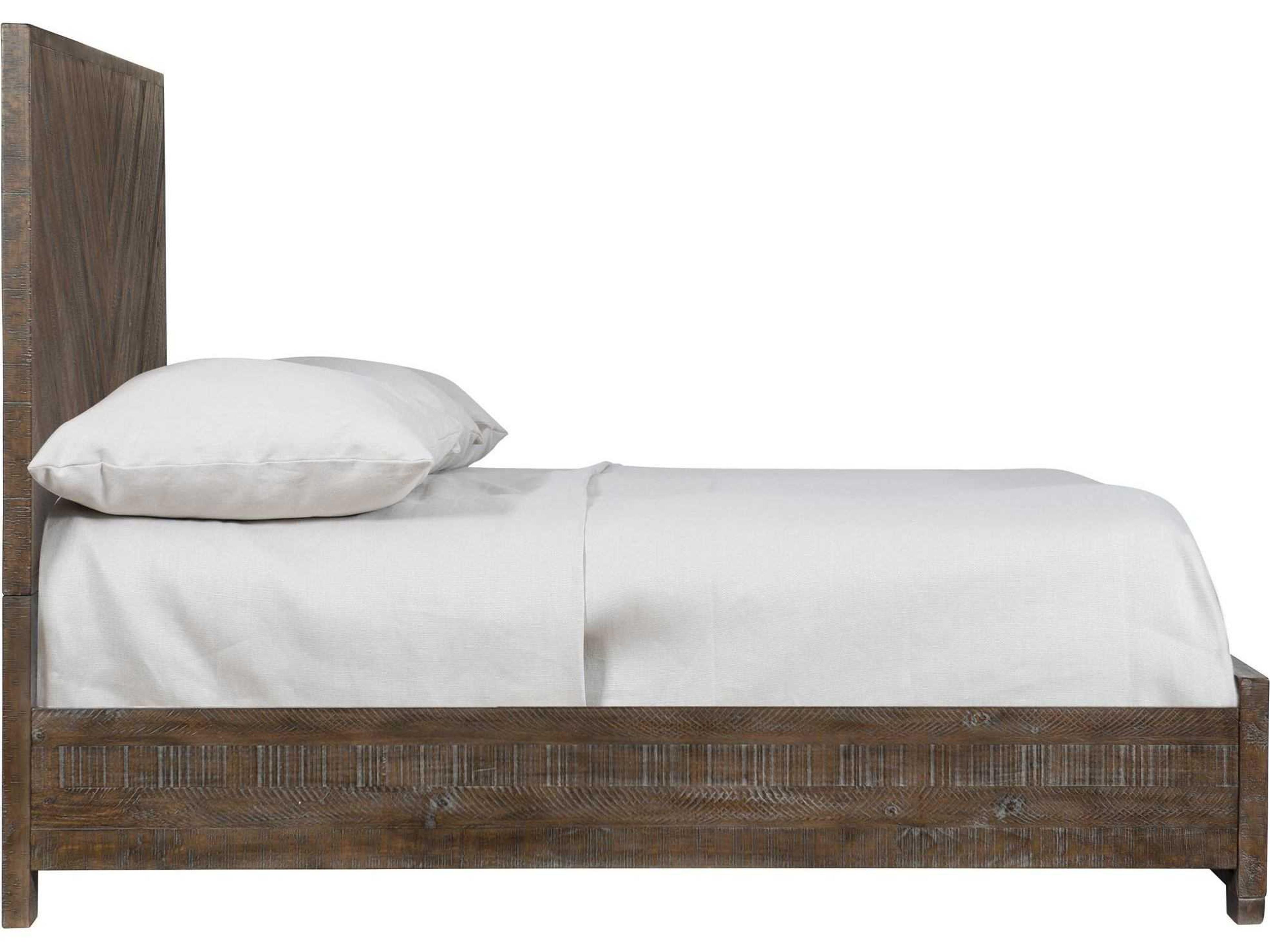 Bernhardt Logan Square Fuller Sable Brown Pine Wood King Panel Bed