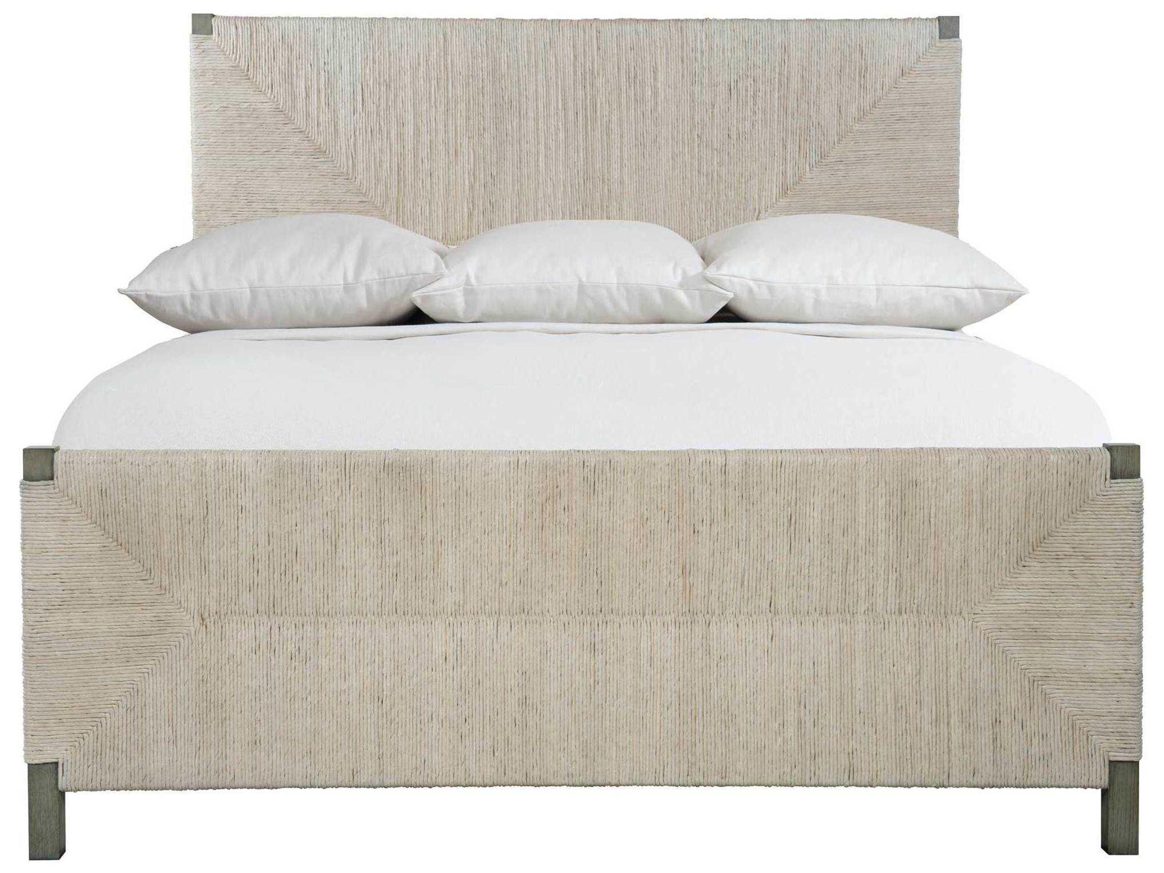 Bernhardt Interiors Alannis Woven Rustic Gray Oak Wood Queen Panel Bed