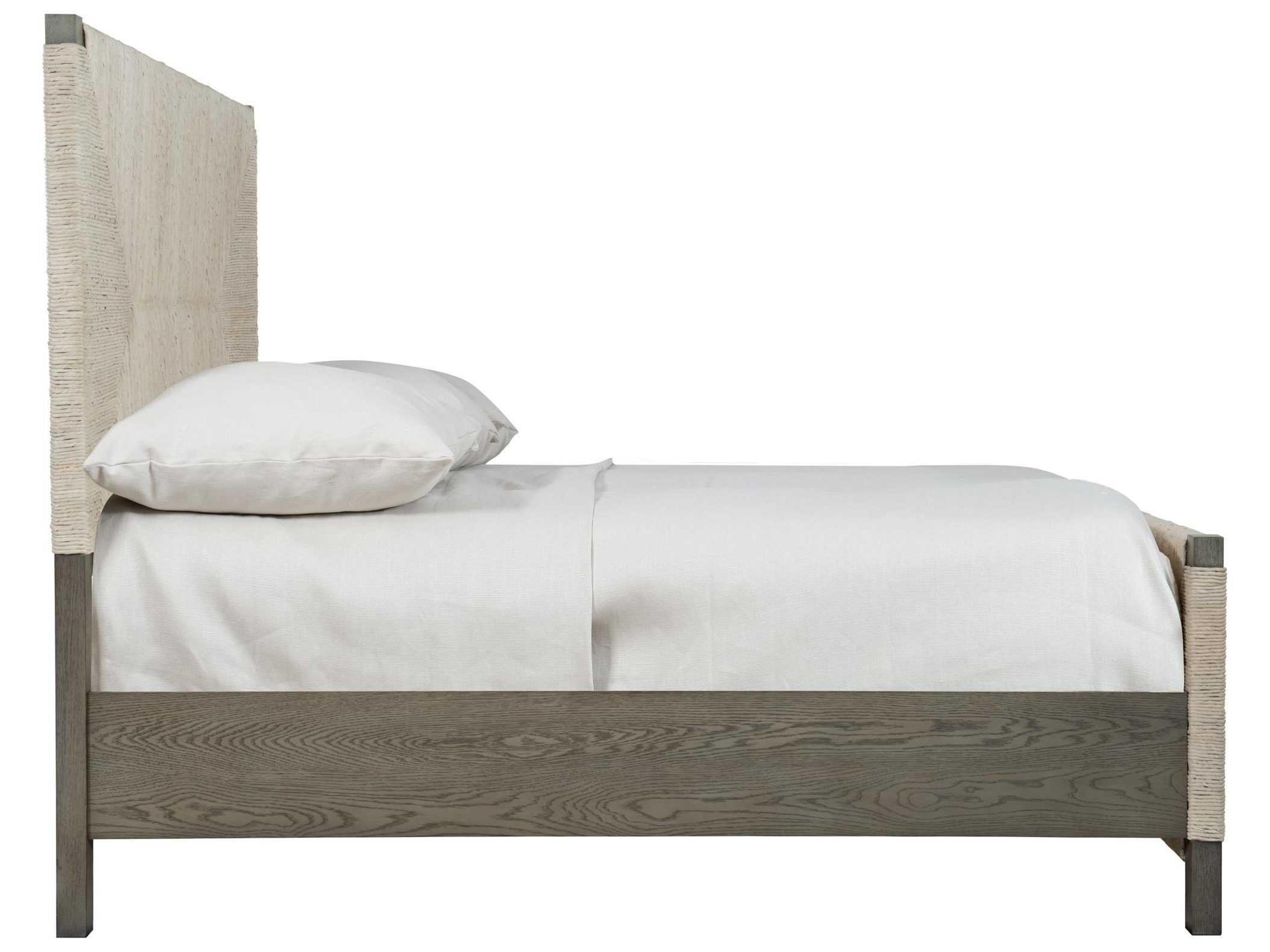 Bernhardt Interiors Alannis Woven Rustic Gray Oak Wood Queen Panel Bed