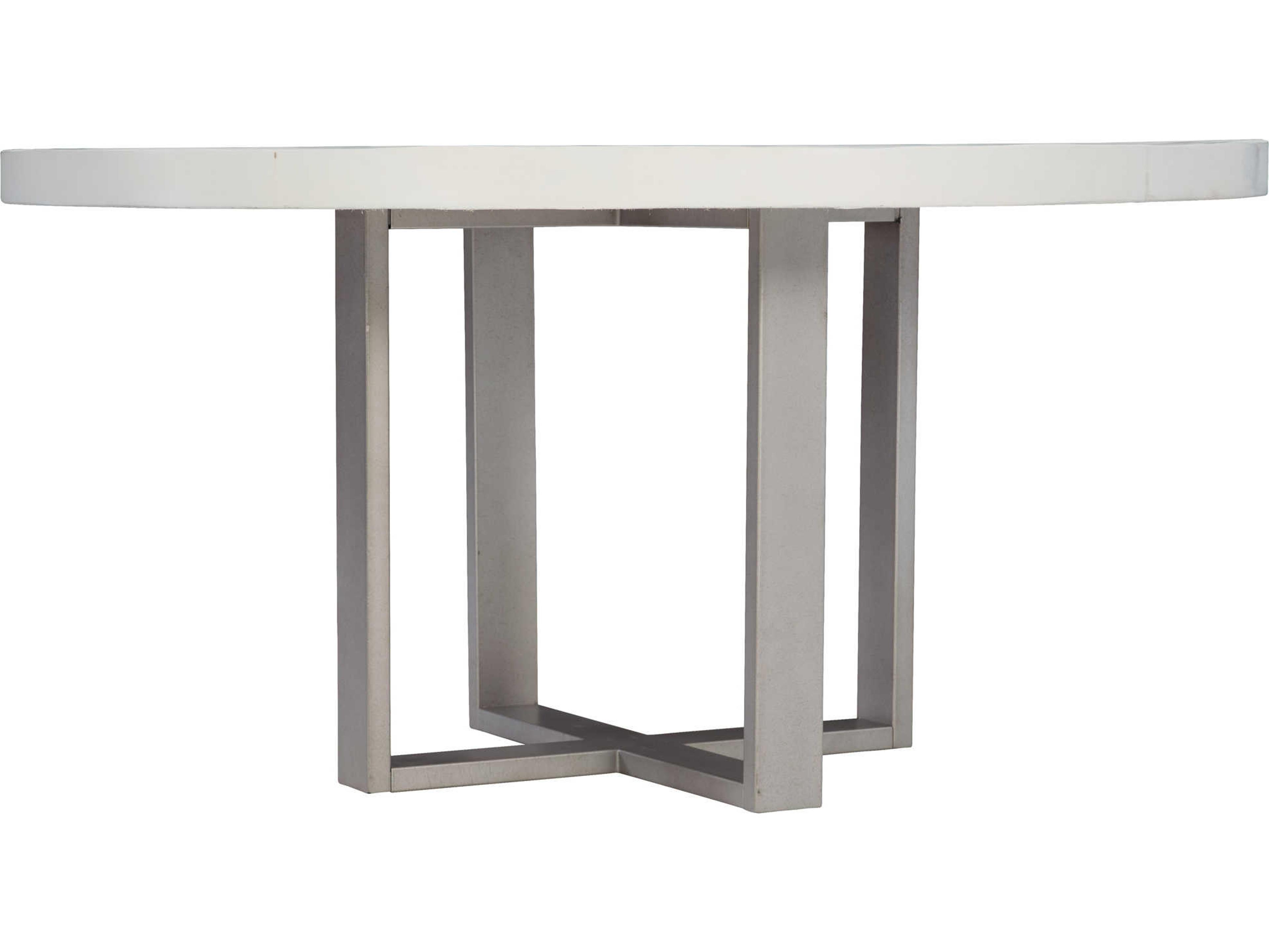 Bernhardt Logan Merrion Round Bone Gray Mist Dining Table