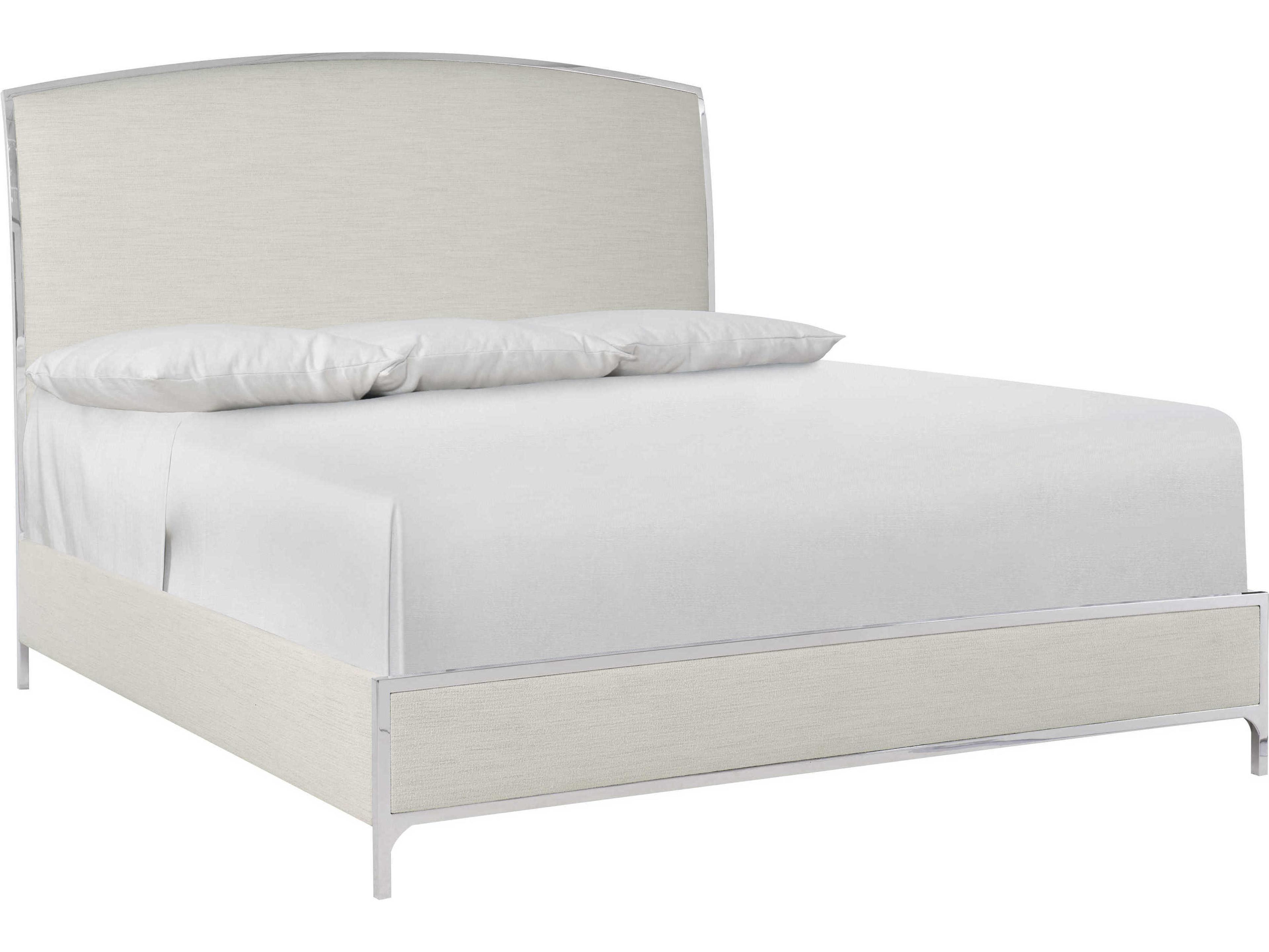 Silhouette White Upholstered King Panel Bed