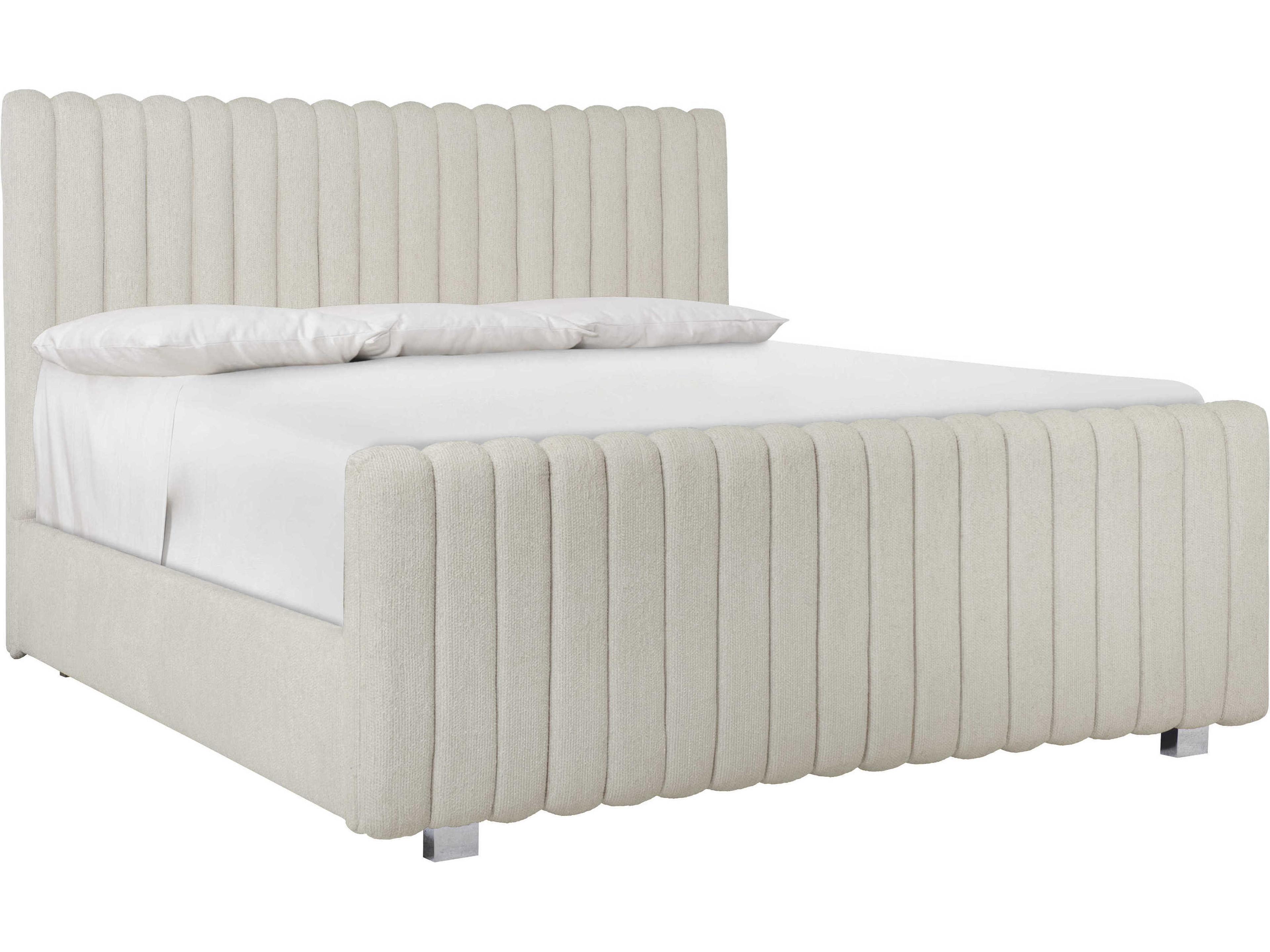 Silhouette White Upholstered King Panel Bed