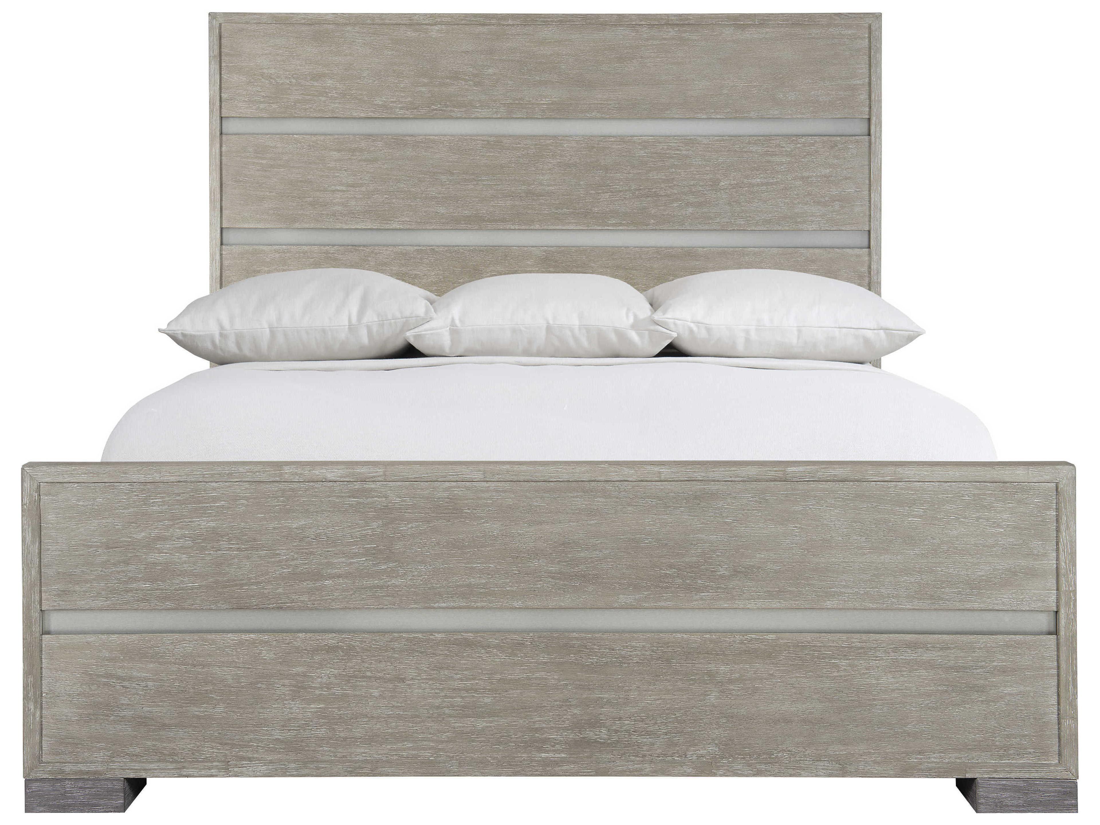 Bernhardt Foundations Dark Shale Light Gray Wood Queen Panel Bed