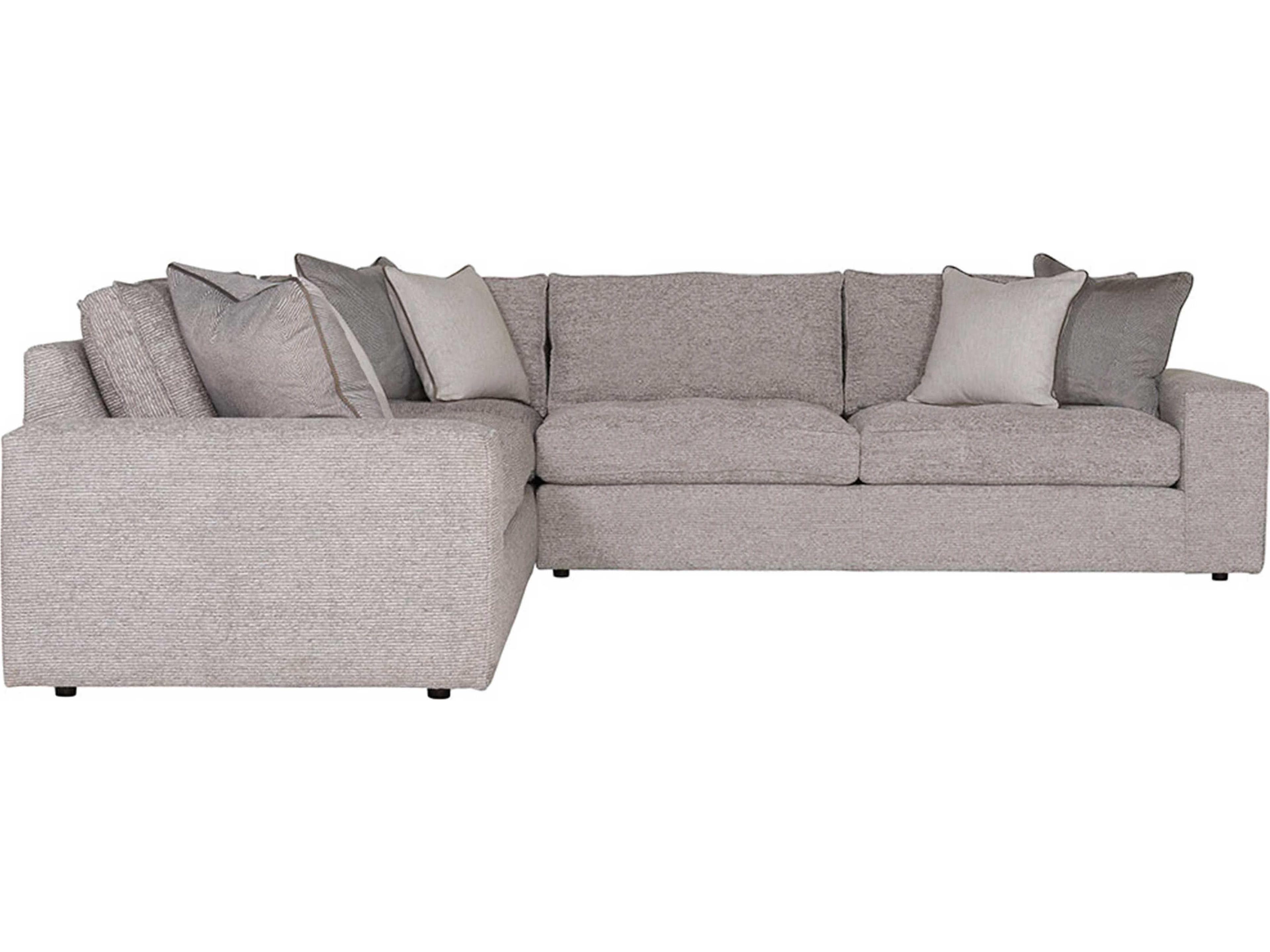 Bernhardt Plush Gray Upholstered Sectional Sofa