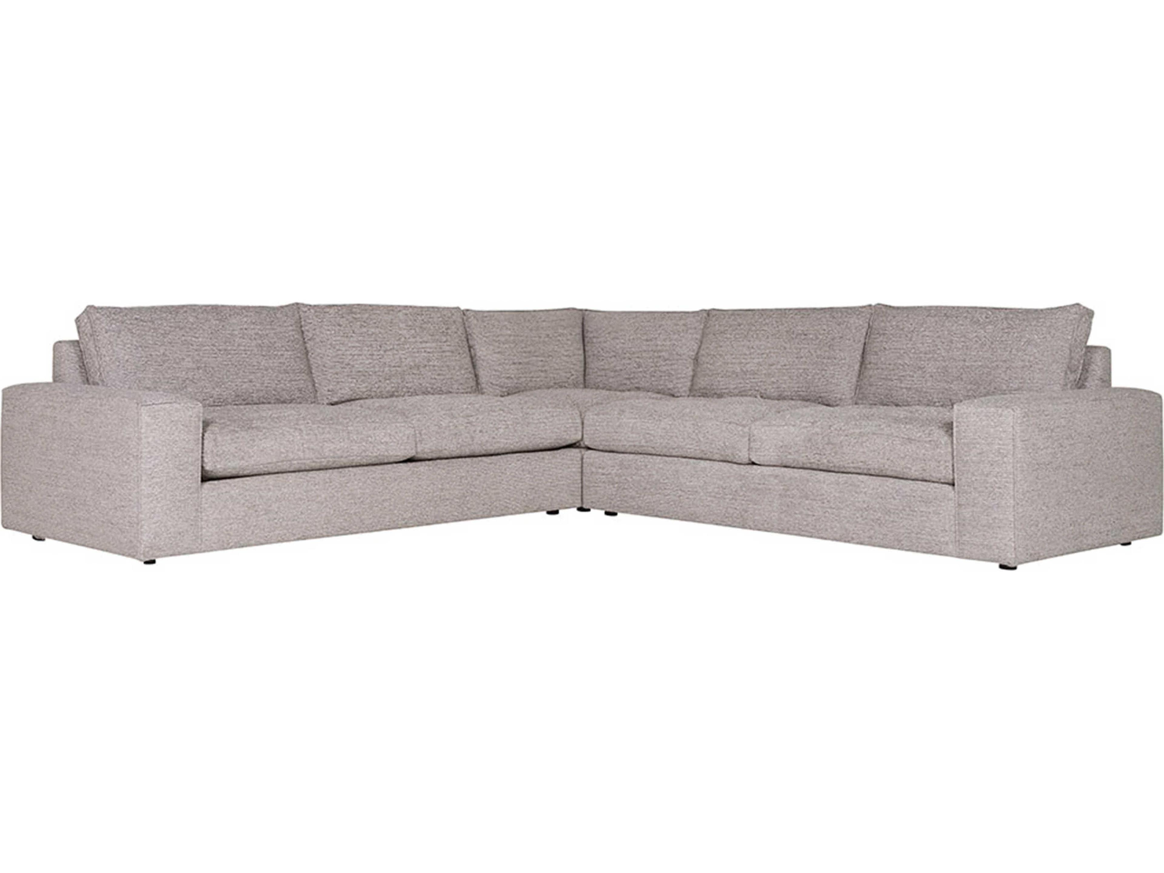 Bernhardt Plush Gray Upholstered Sectional Sofa