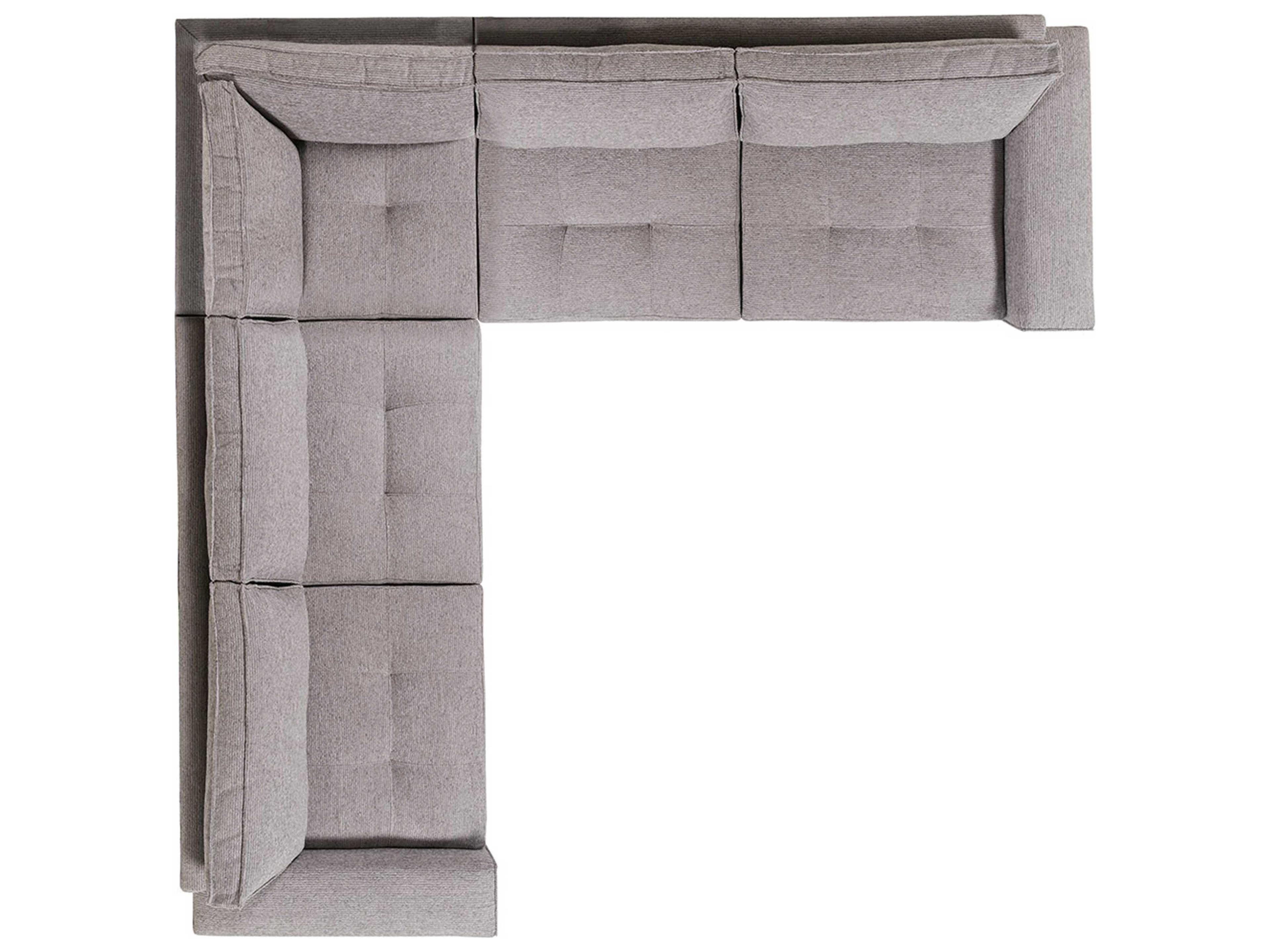 Bernhardt Plush Gray Upholstered Sectional Sofa